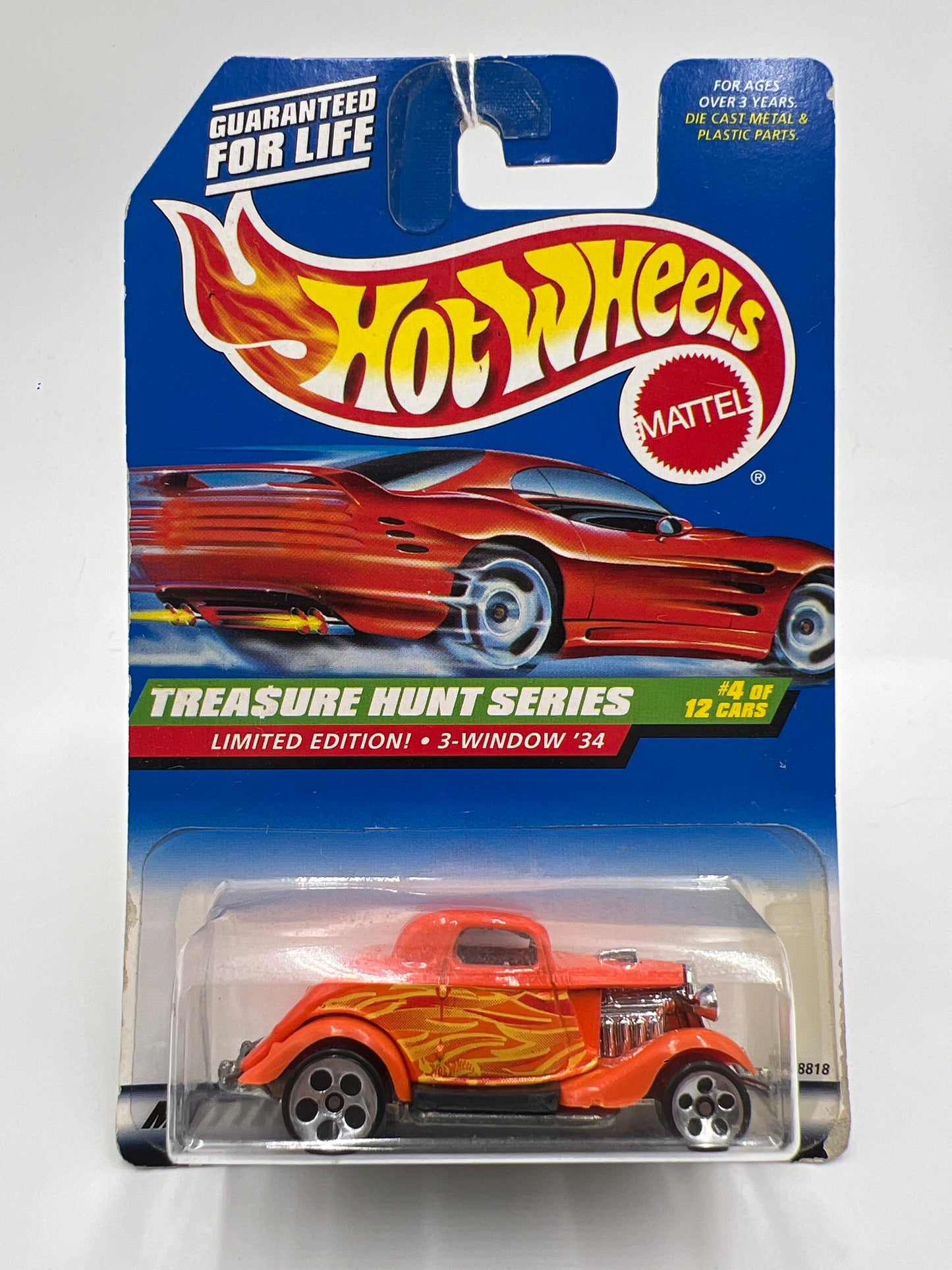 1998 Hot Wheels Treasure Hunt #752 3-Window 34 Ford Orange 282C
