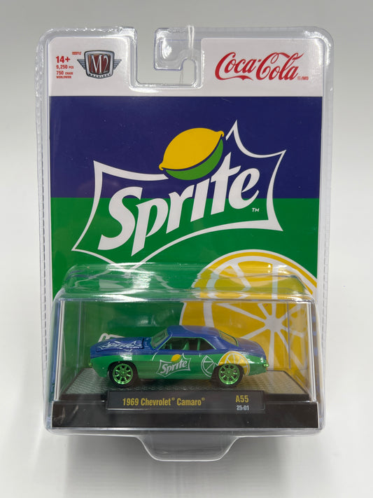 2025 M2 Machines Coca Cola Sprite CHASE 1969 Chevrolet Camaro Green/Blue A55