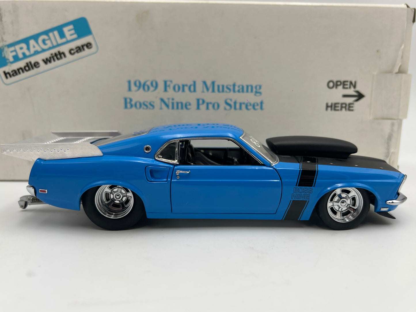 Danbury Mint 1/24 Scale 1969 Ford Mustang Boss Nine Pro Street Blue W/Box VHTF