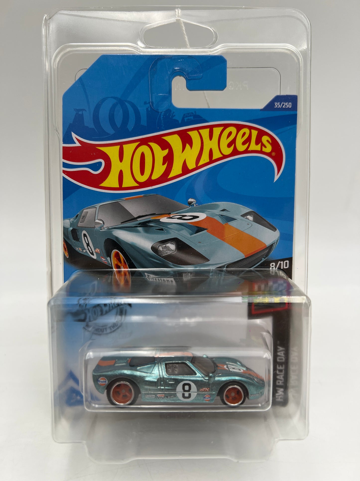 2020 Hot Wheels Super Treasure Hunt #35 Ford GT-40 Gulf Blue W/Protector Intl Card