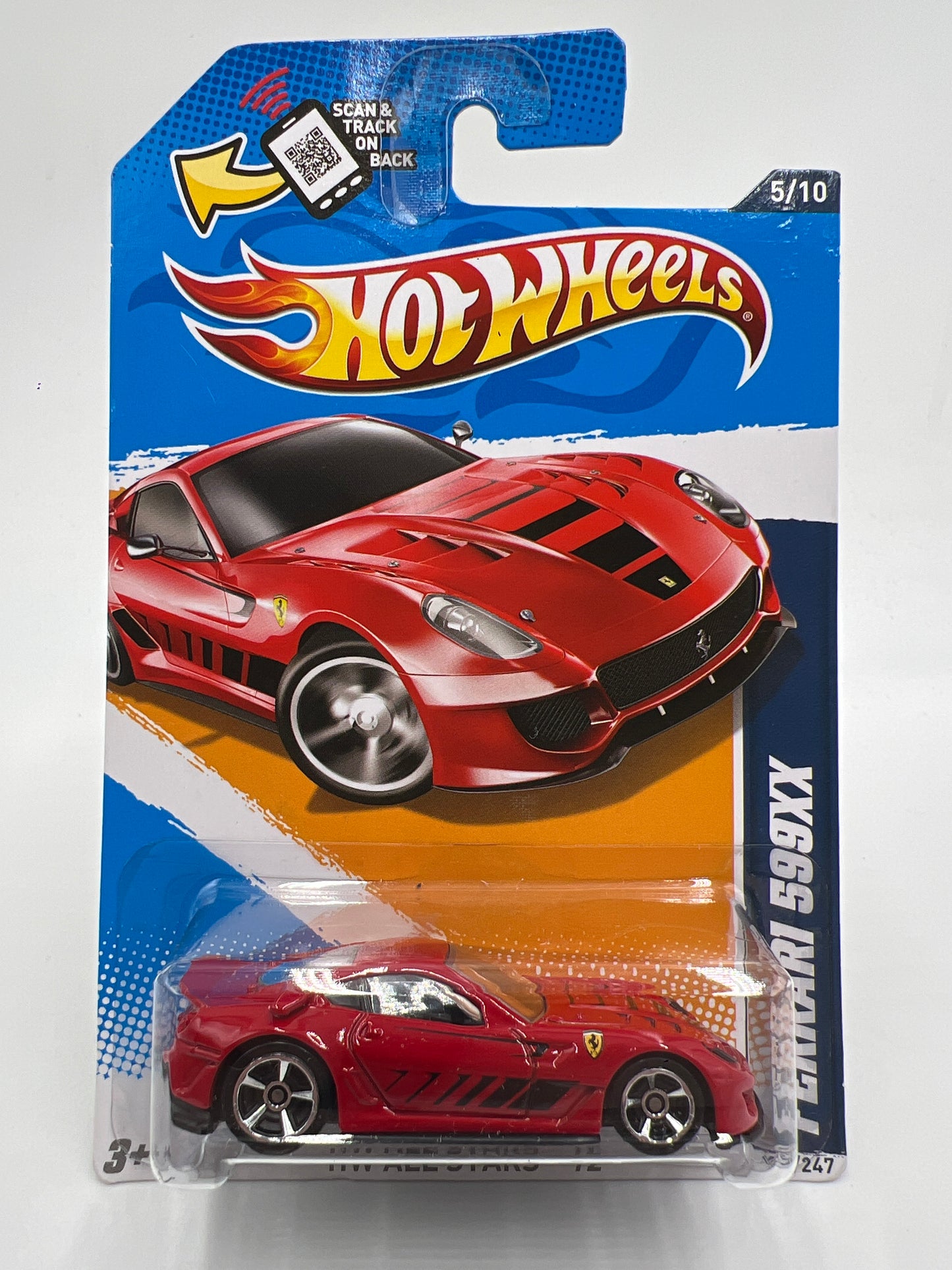 2012 Hot Wheels All Stars #125 Ferrari 599XX Red W/Protector 4