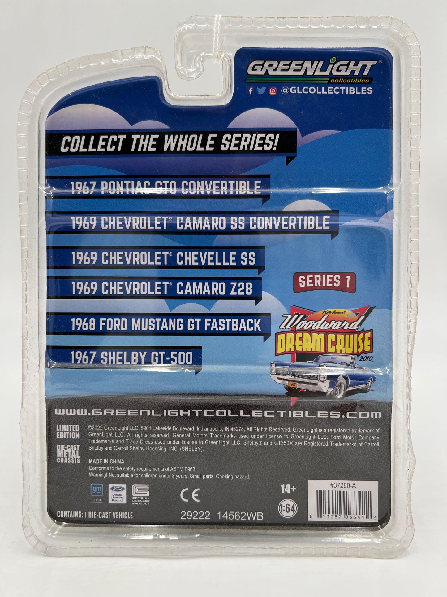 Greenlight Woodward Dream Cruise Series 1 CHASE 1967 Pontiac GTO Convertible Blue