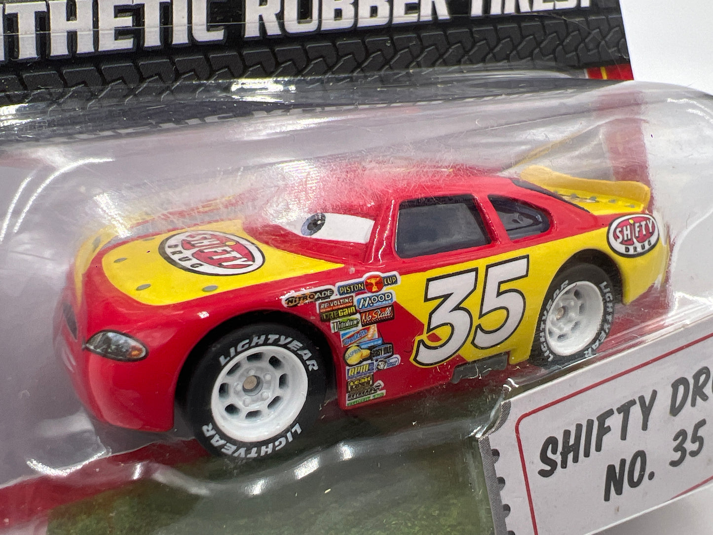 Disney Pixar The World Of Cars Rubber Tires Shifty Drug No 35 138F