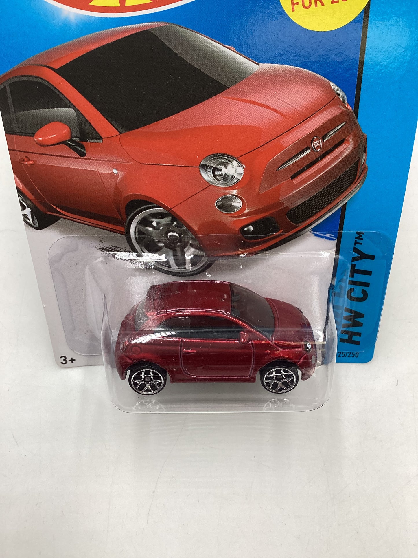 2014 Hot wheels #25 Fiat 500 Red 67C