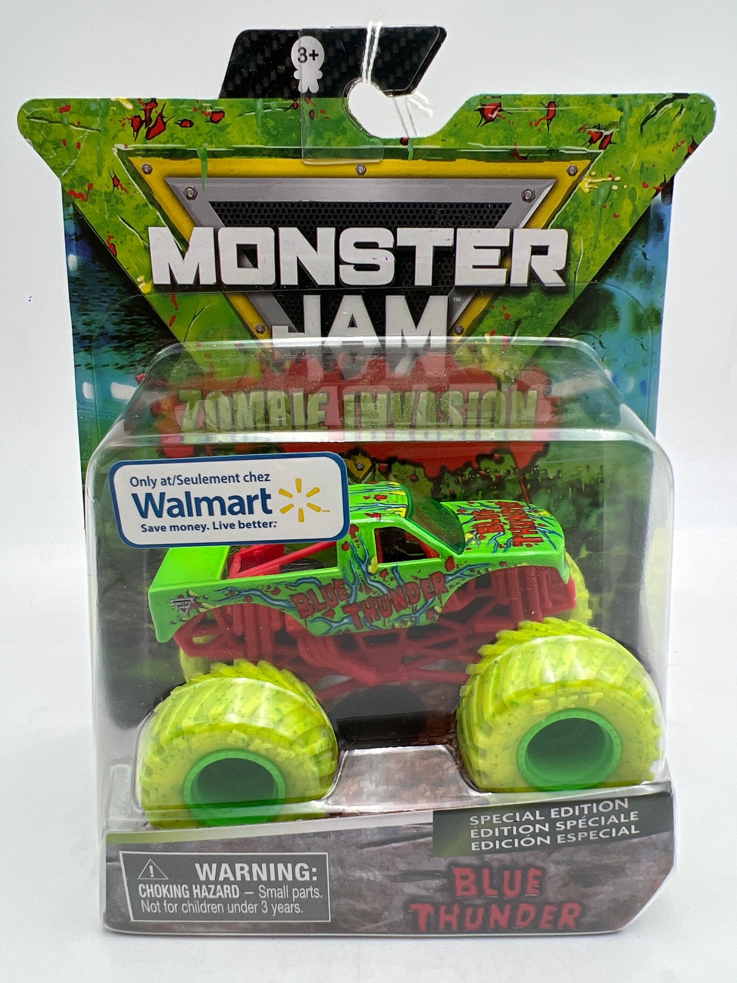 Monster Jam Walmart Exclusive Special Edition Zombie Invasion Blue Thunder 2