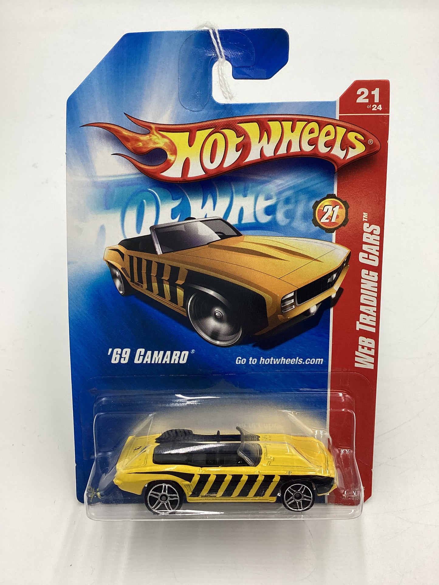 2008 Hot Wheels Web Trading Cars #97 69 Camaro Yellow (Black Logo Base) 11D