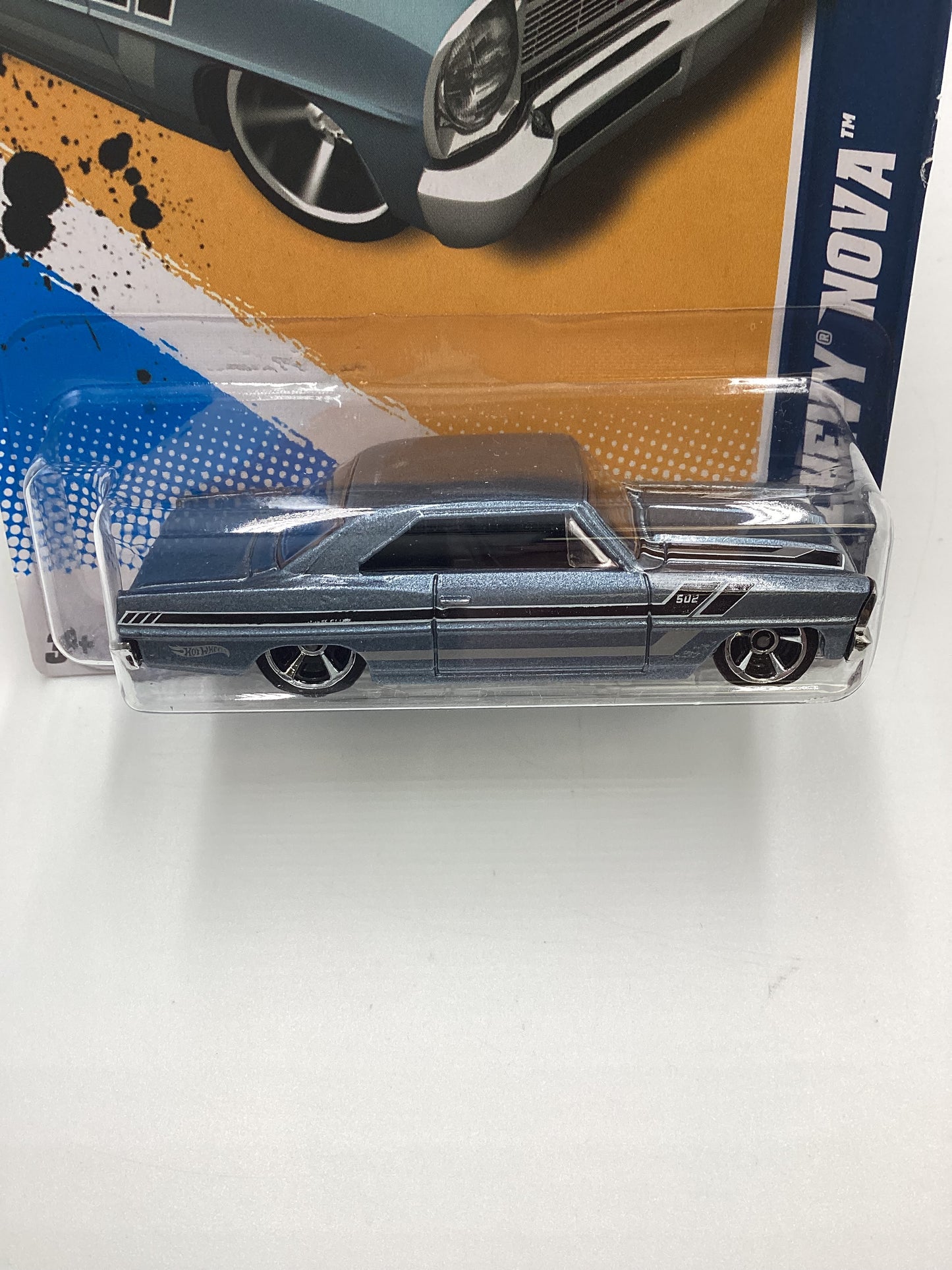 2012 Hot Wheels Muscle Mania GM #106 66 Chevy Nova Light Blue 5F
