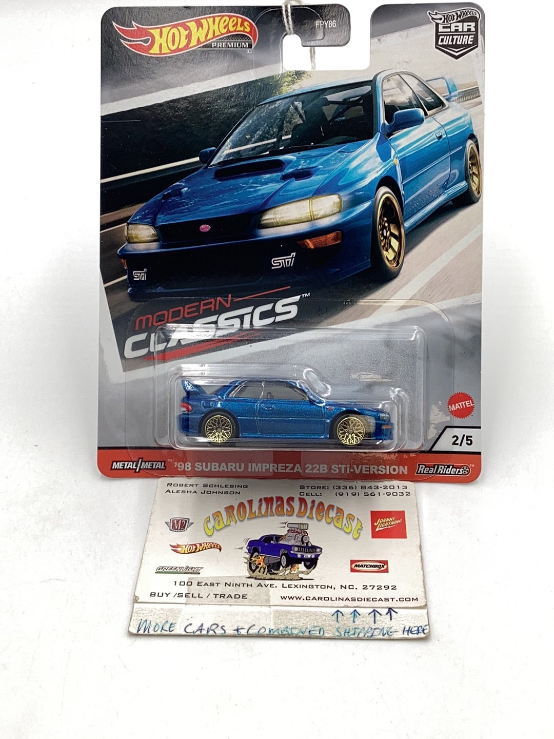 Hot wheels car culture modern classics 2/5 98 Subaru Impreza 22B Sti version