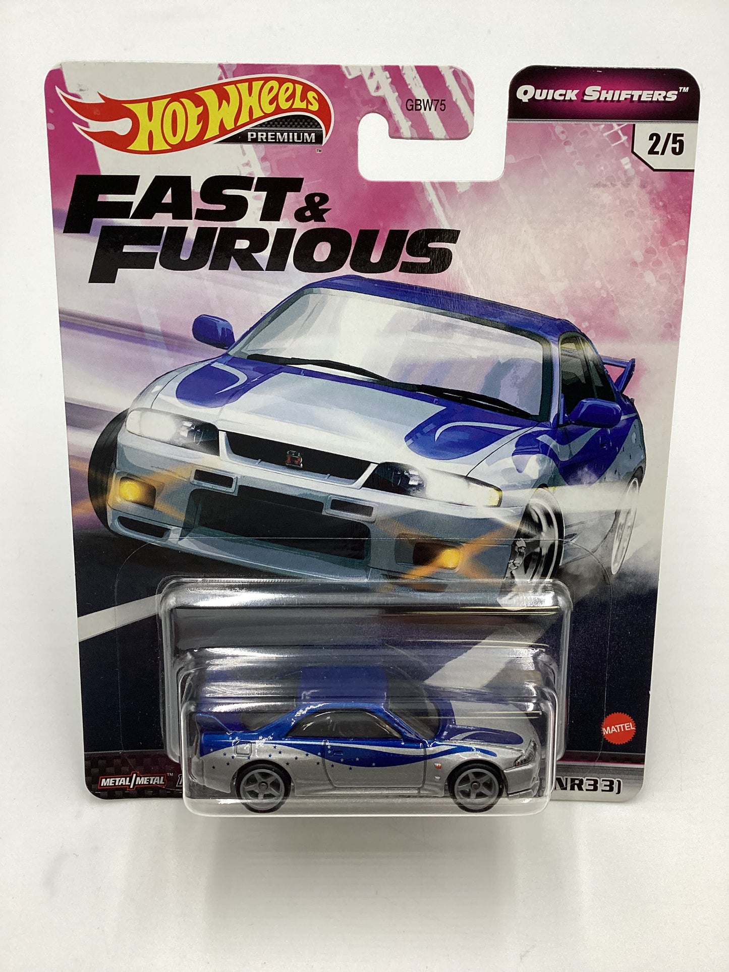 Hot Wheels Fast & Furious Quick Shifters #2 Nissan Skyline GT-R BCNR33 W/Protector