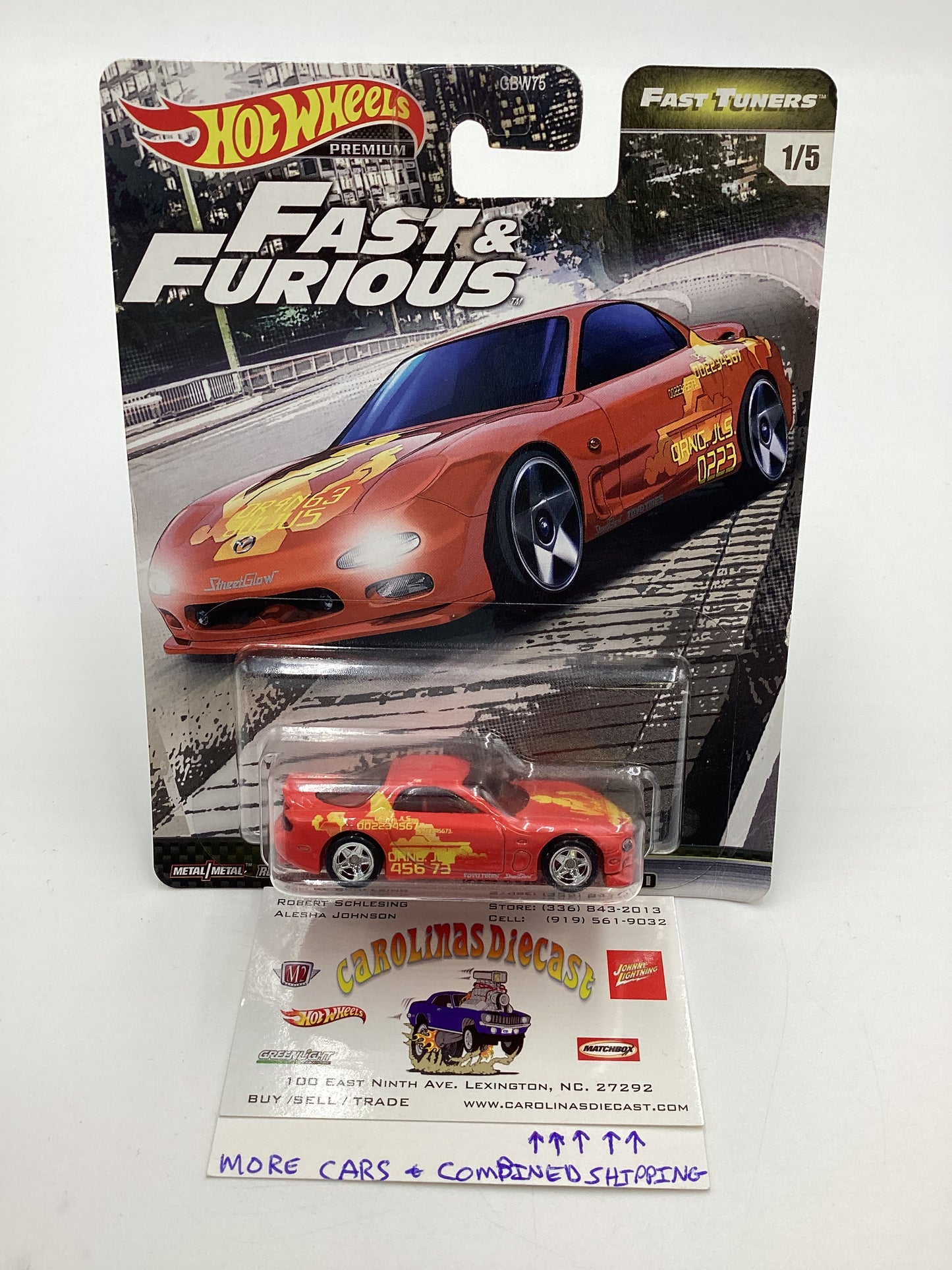 Hot Wheels Fast & Furious Fast Tuners #1 Mazda RX-7 FD Red W/Protector