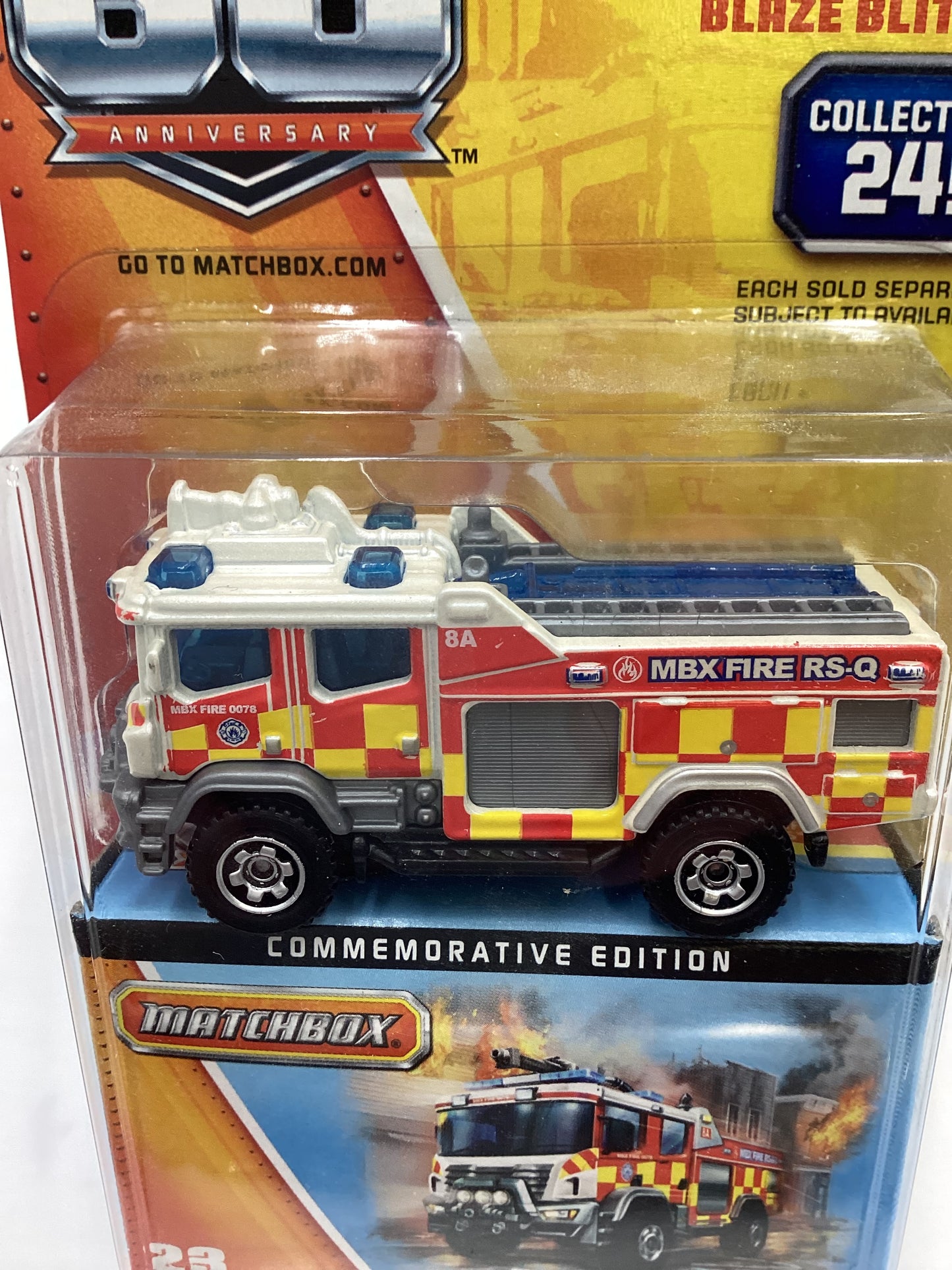 2013 Matchbox 60th anniversary #23 Blaze Blitzer 173A