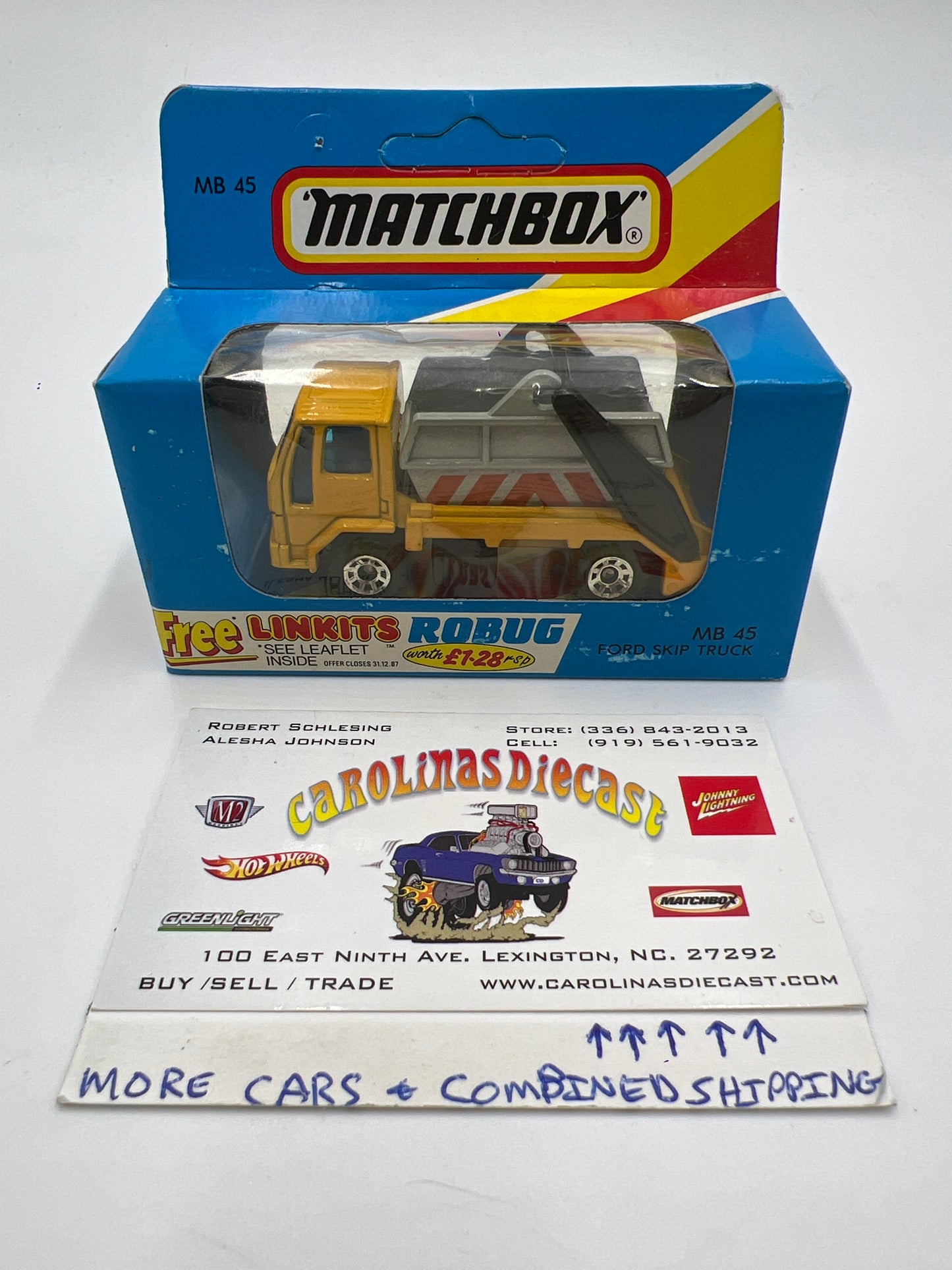 Matchbox Unpunched #45 Ford Skip Truck Yellow (Cracked Blister)