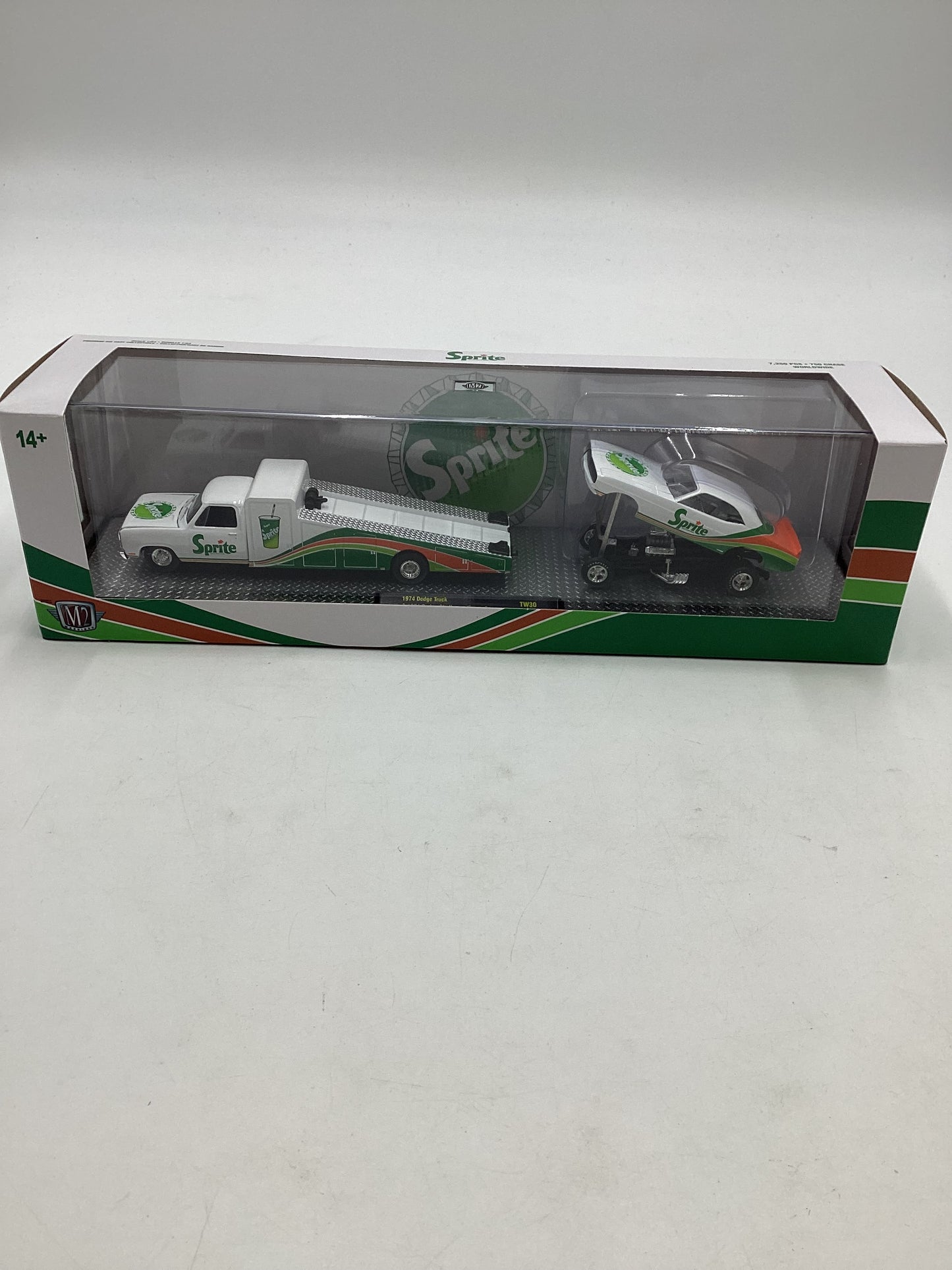 M2 hauler Sprite 1974 Dodge Truck & 1971 Dodge Challenger Funny Car TW30