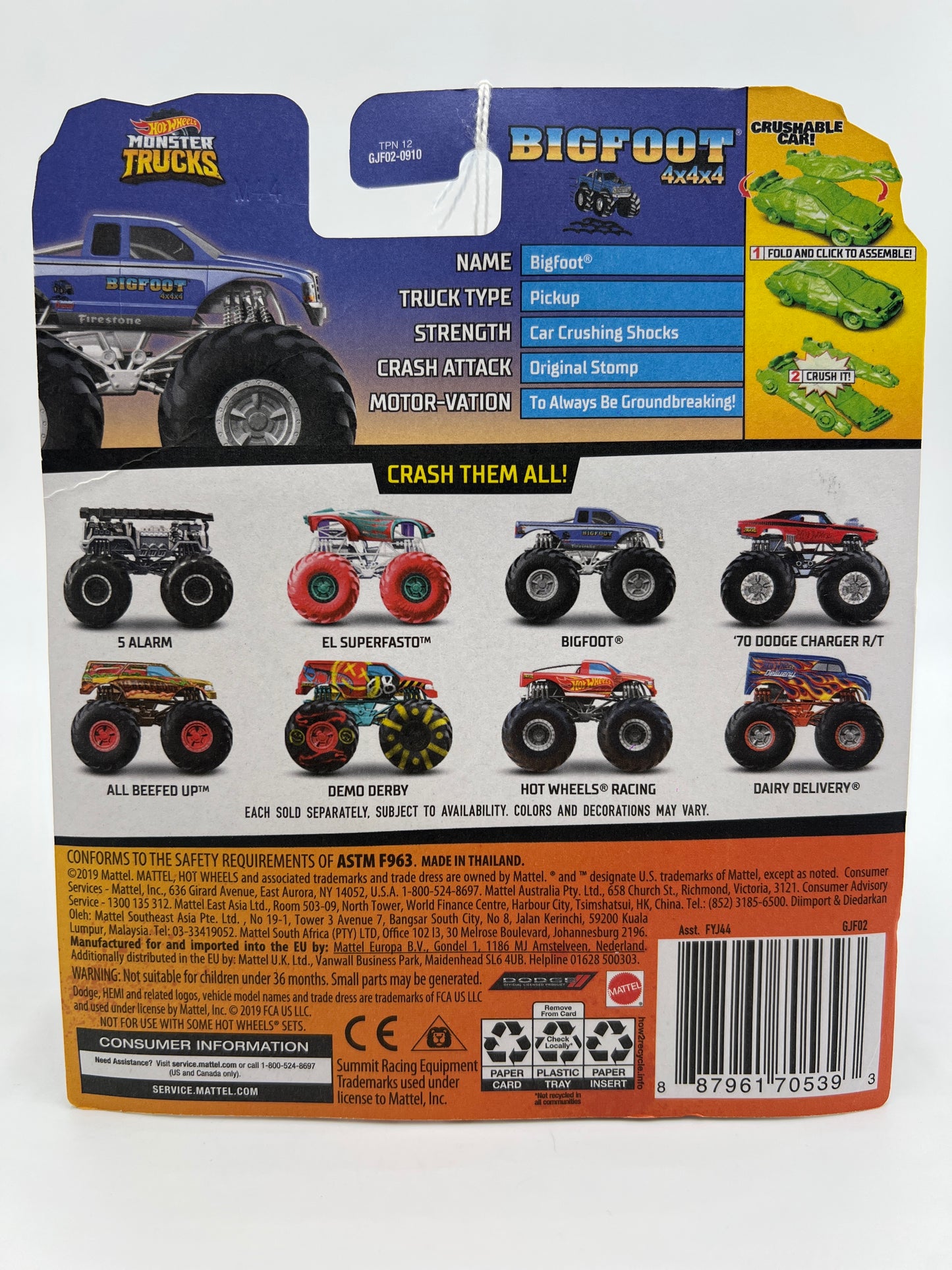 2020 Hot Wheels Monster Trucks HW MT Live #21 Bigfoot 131H