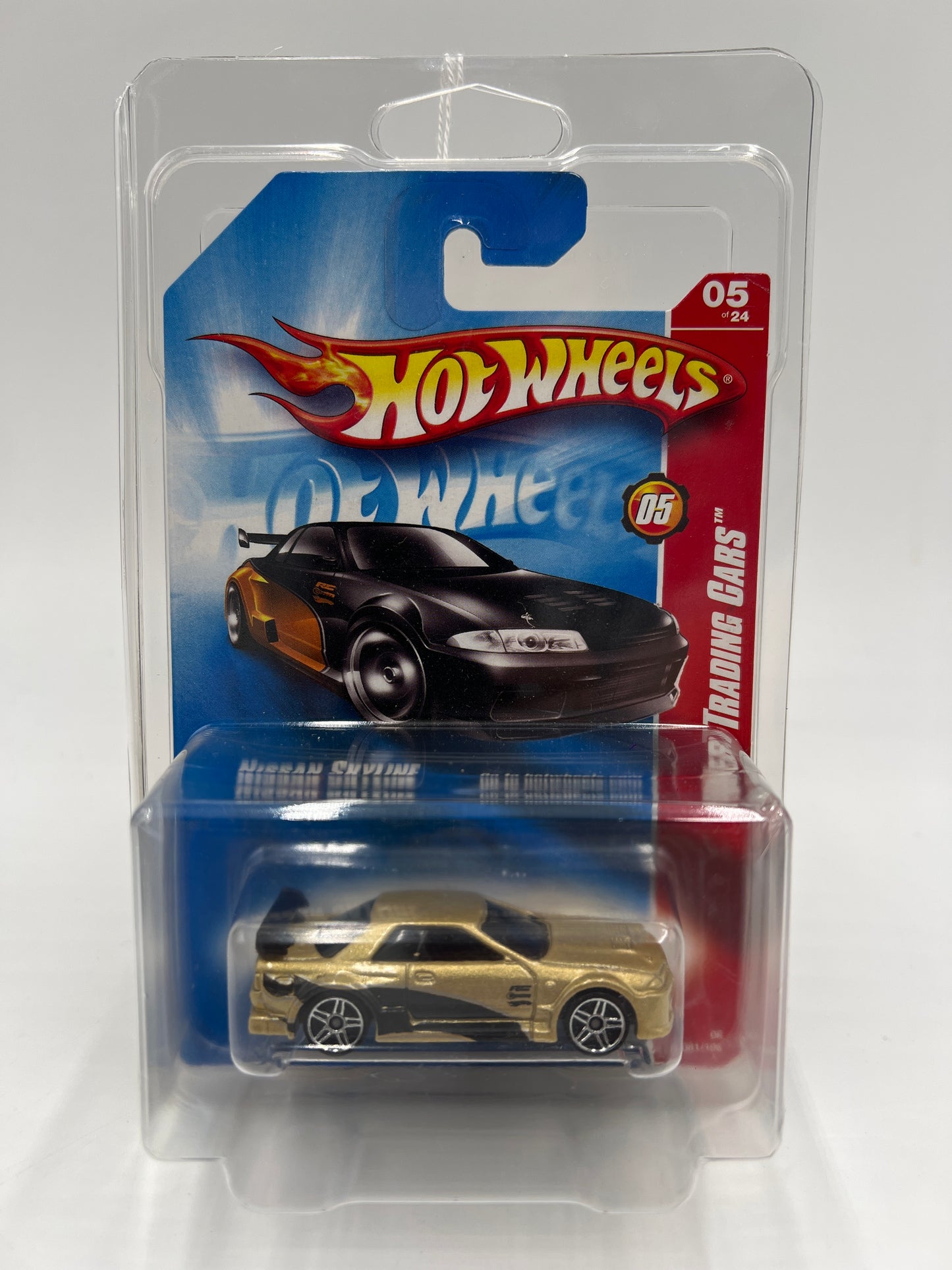 2008 Hot Wheels Web Trading Cars #81 Nissan Skyline Gold W/Protector