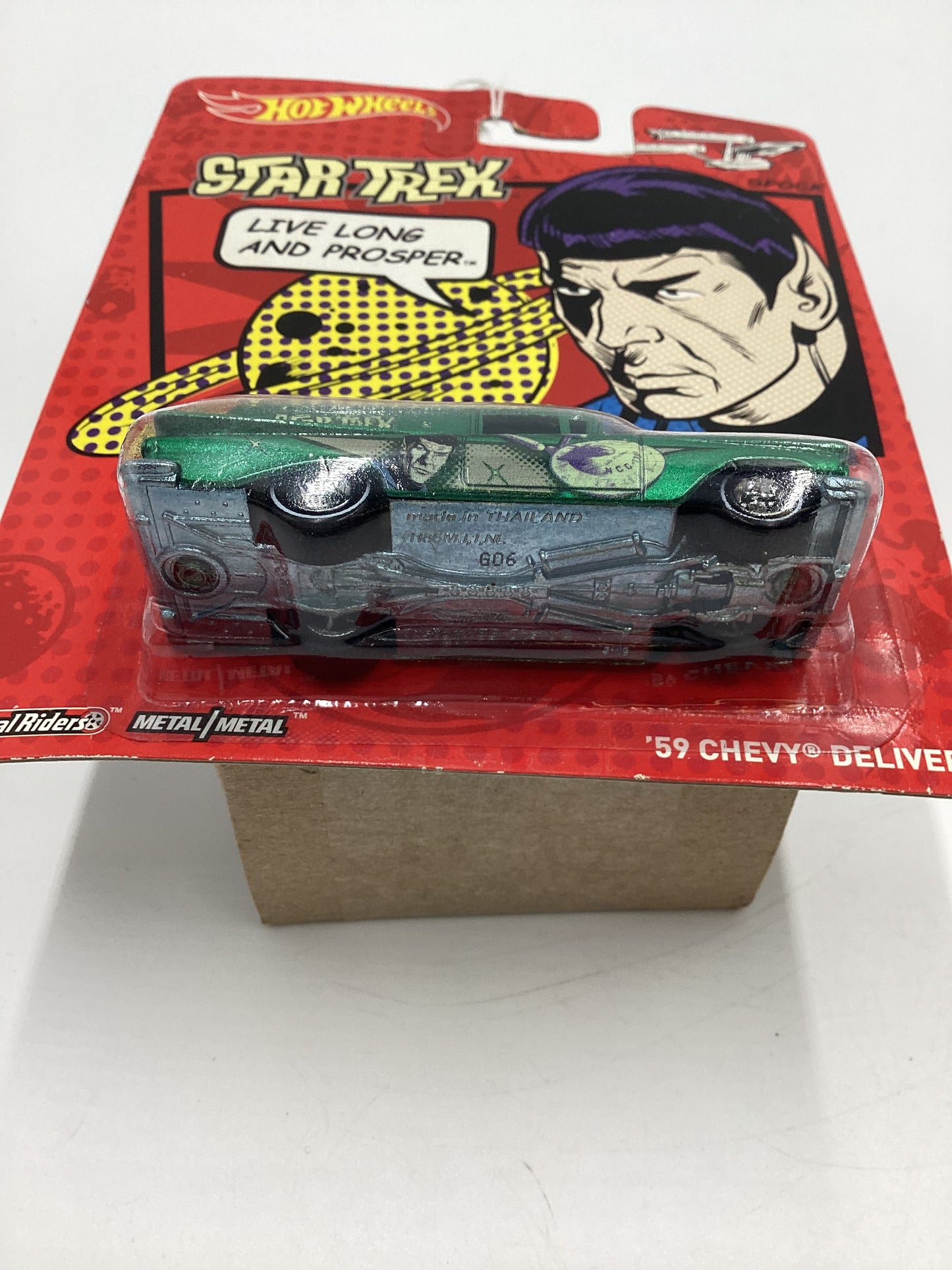 Hot wheels Pop Culture Star Trek Spock 59 Chevy Delivery Green 267A