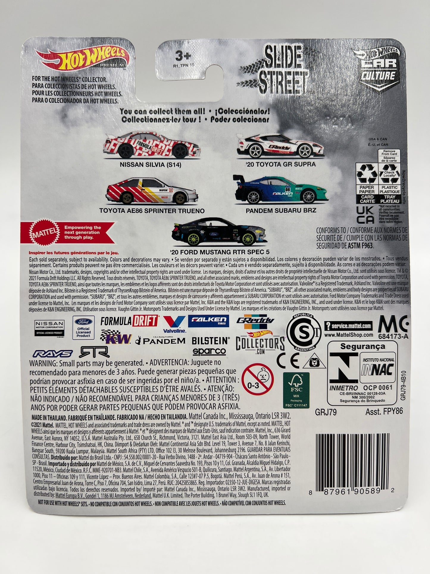 Hot Wheels Premium Slide Street #2 20 Toyota GR Supra White GReddy