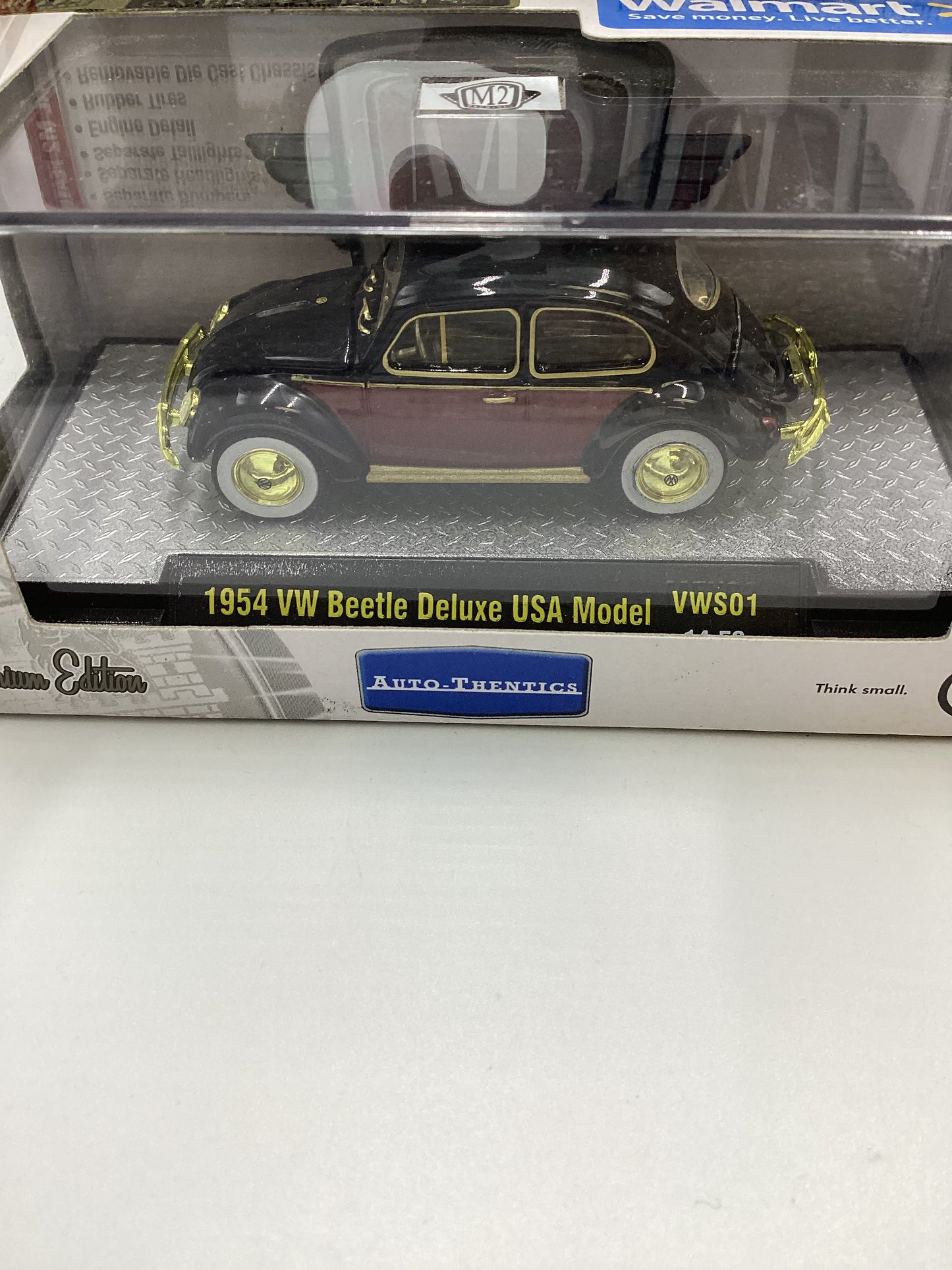 M2 Machines Walmart Exclusive 1954 VW Beetle Deluxe USA Model VWS01 Chase with protector (1)