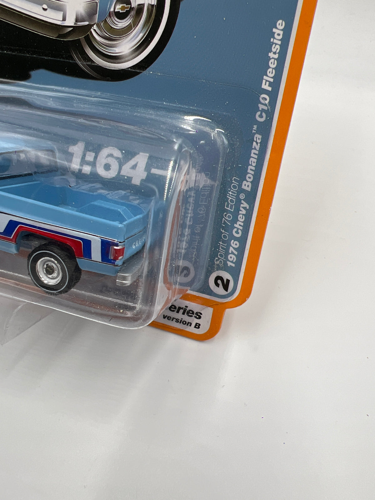 Auto World Muscle Trucks Release 1 Version B 1976 Chevy Bonanza C10 Fleetside Light Blue Spirit Of 76 Edition 182D