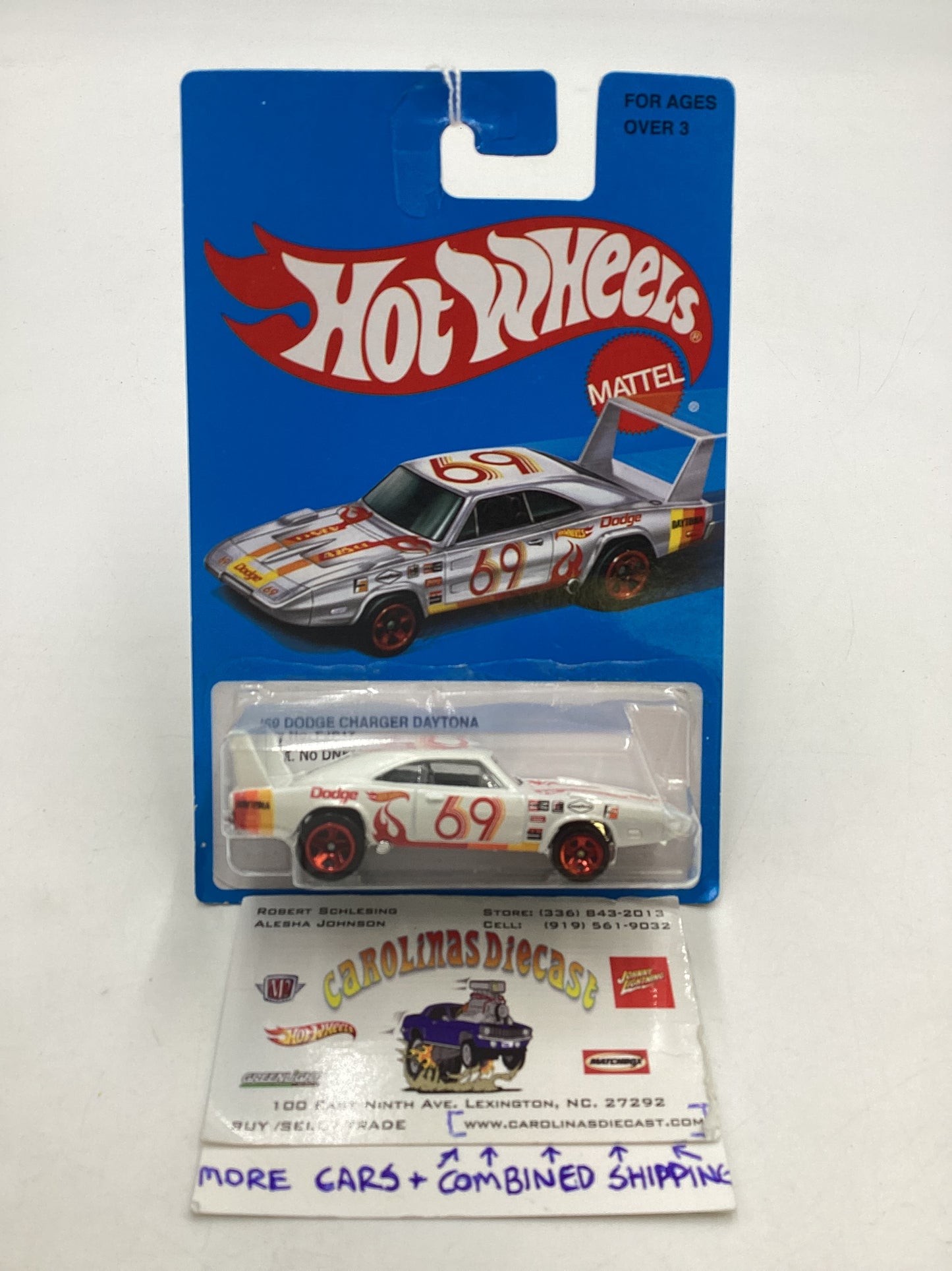 Hot Wheels Retro Style Series #FJP17 69 Dodge Charger Daytona White 157D