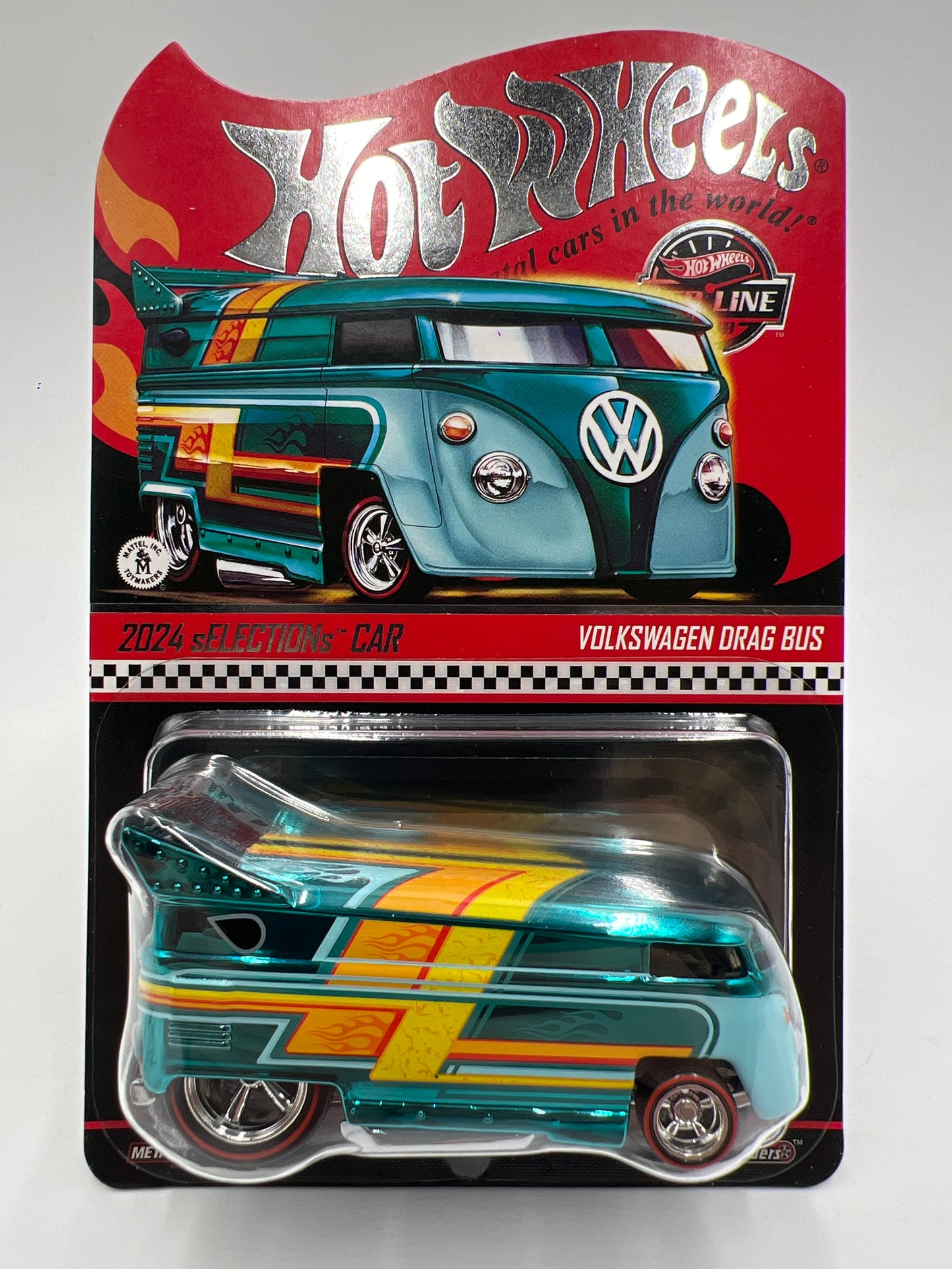 2024 Hot Wheels RLC sELECTIONs Car Volkswagen Drag Bus Blue W/Protector