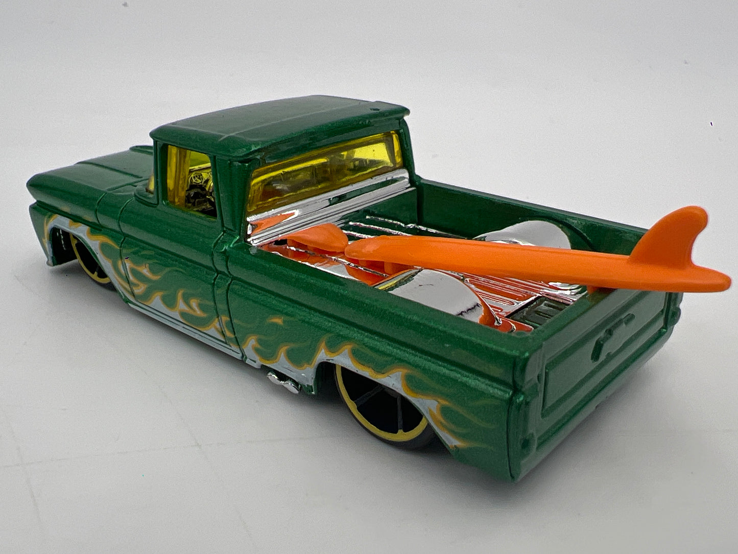 Hot Wheels 1/64 Flames 5 Pack Exclusive Custom 62 Chevy Pickup Green Loose