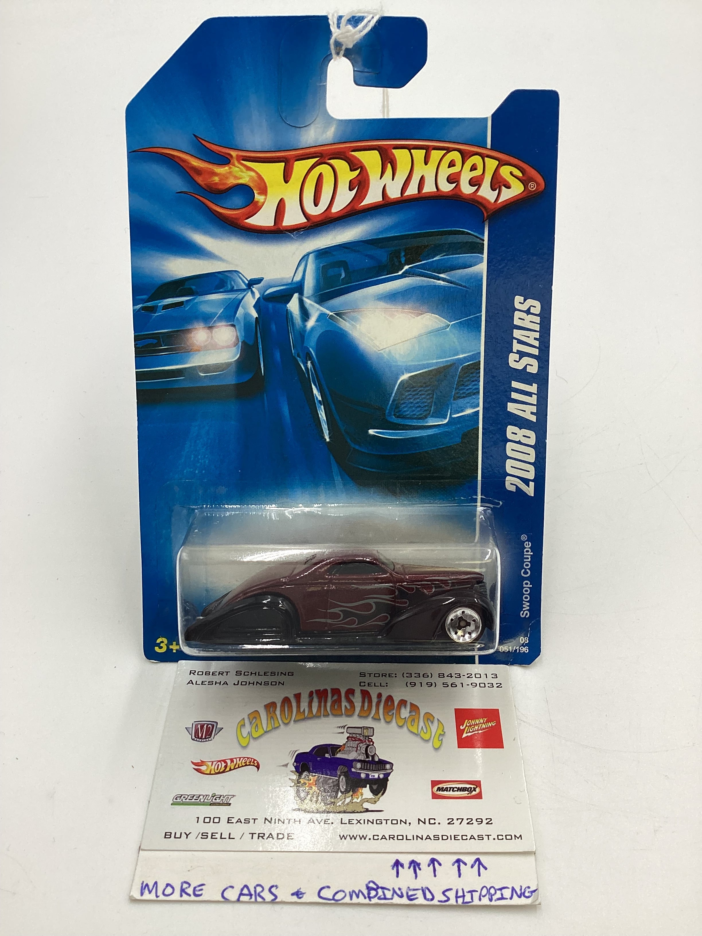 2008 Hot Wheels All Stars #51 Swoop Coupe Maroon Z2 – carolinasdiecast