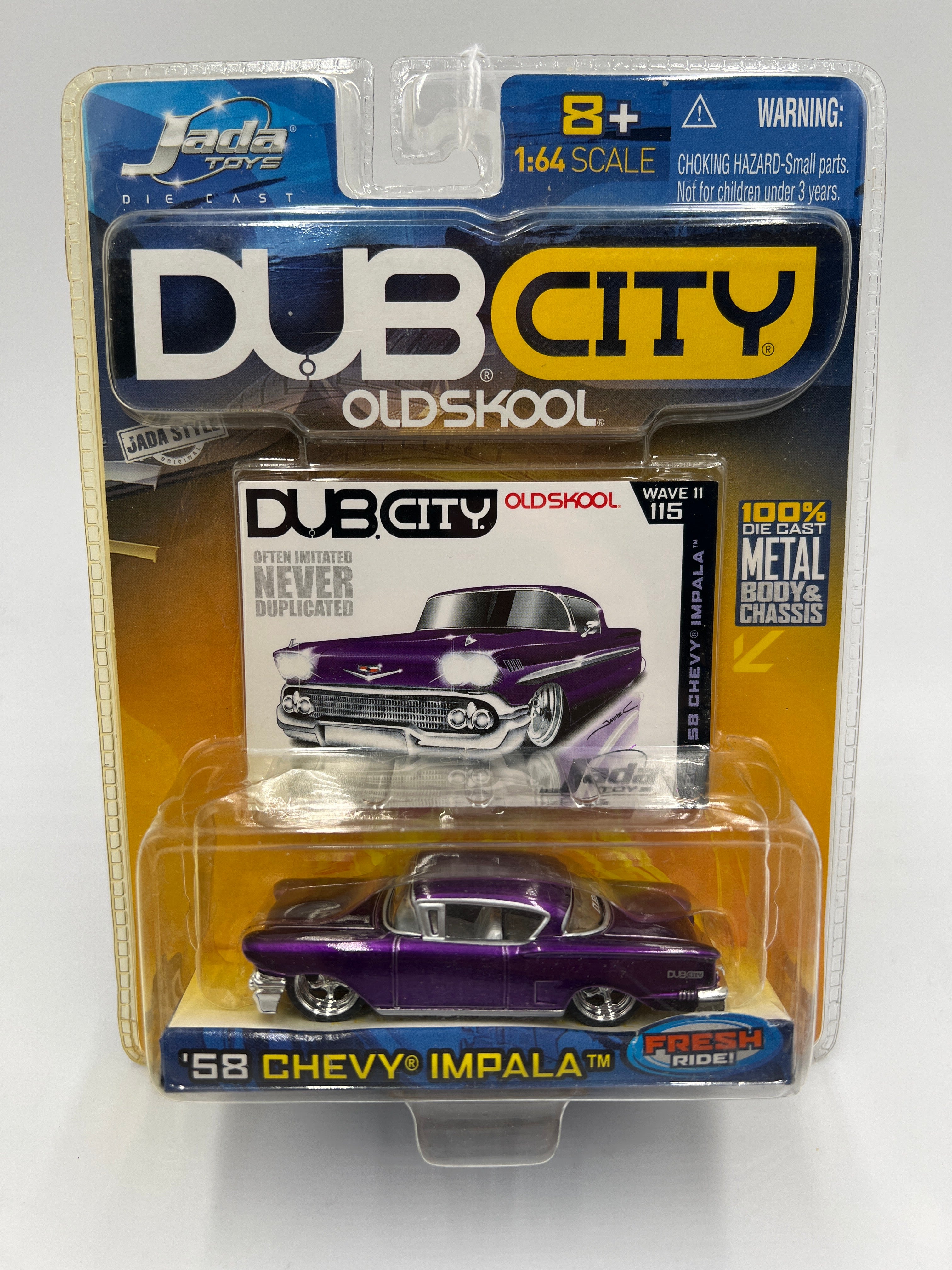 Jada Dub City Old Skool #115 58 Chevy Impala Purple 184E