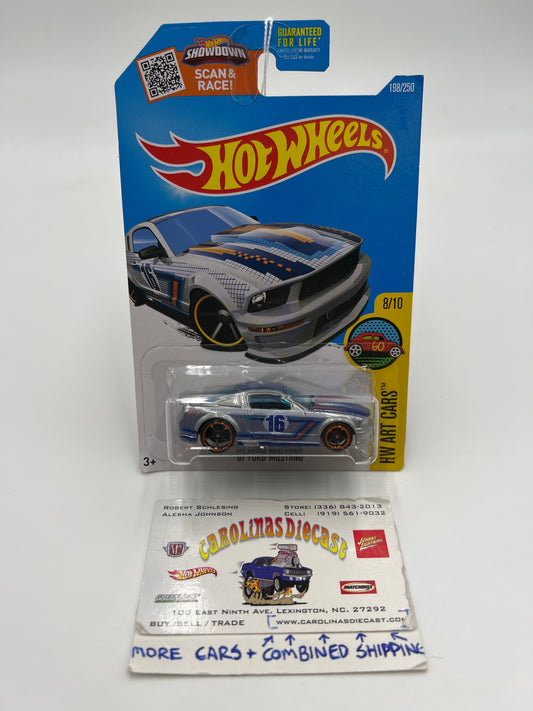 2016 Hot Wheels Art Cars #198 07 Ford Mustang Silver 27F