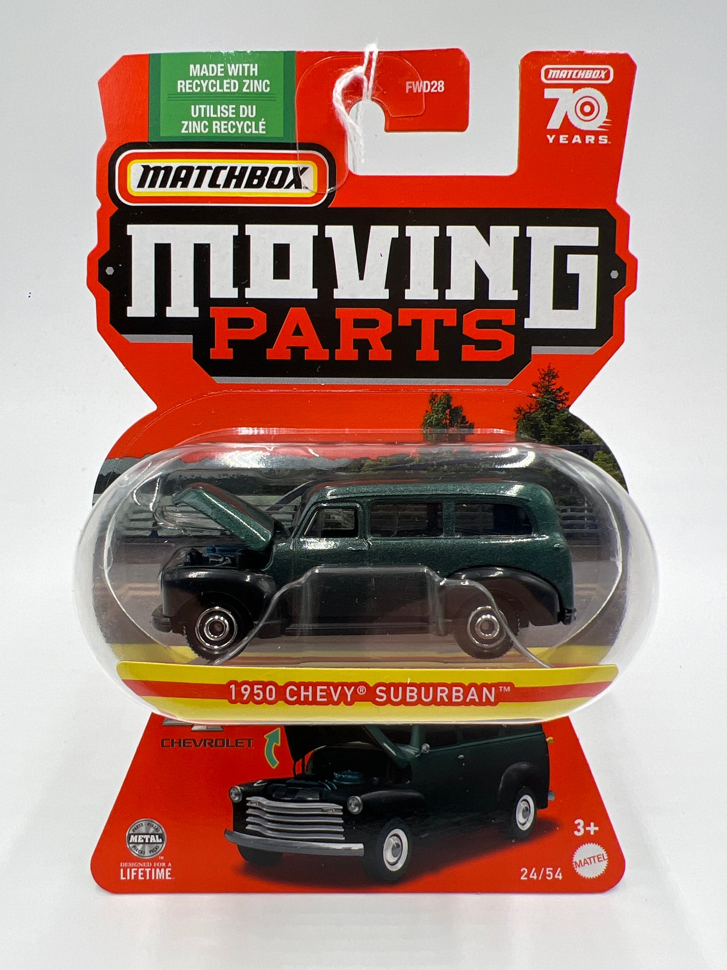 Matchbox Moving Parts #24 1950 Chevy Suburban Dark Green 162E