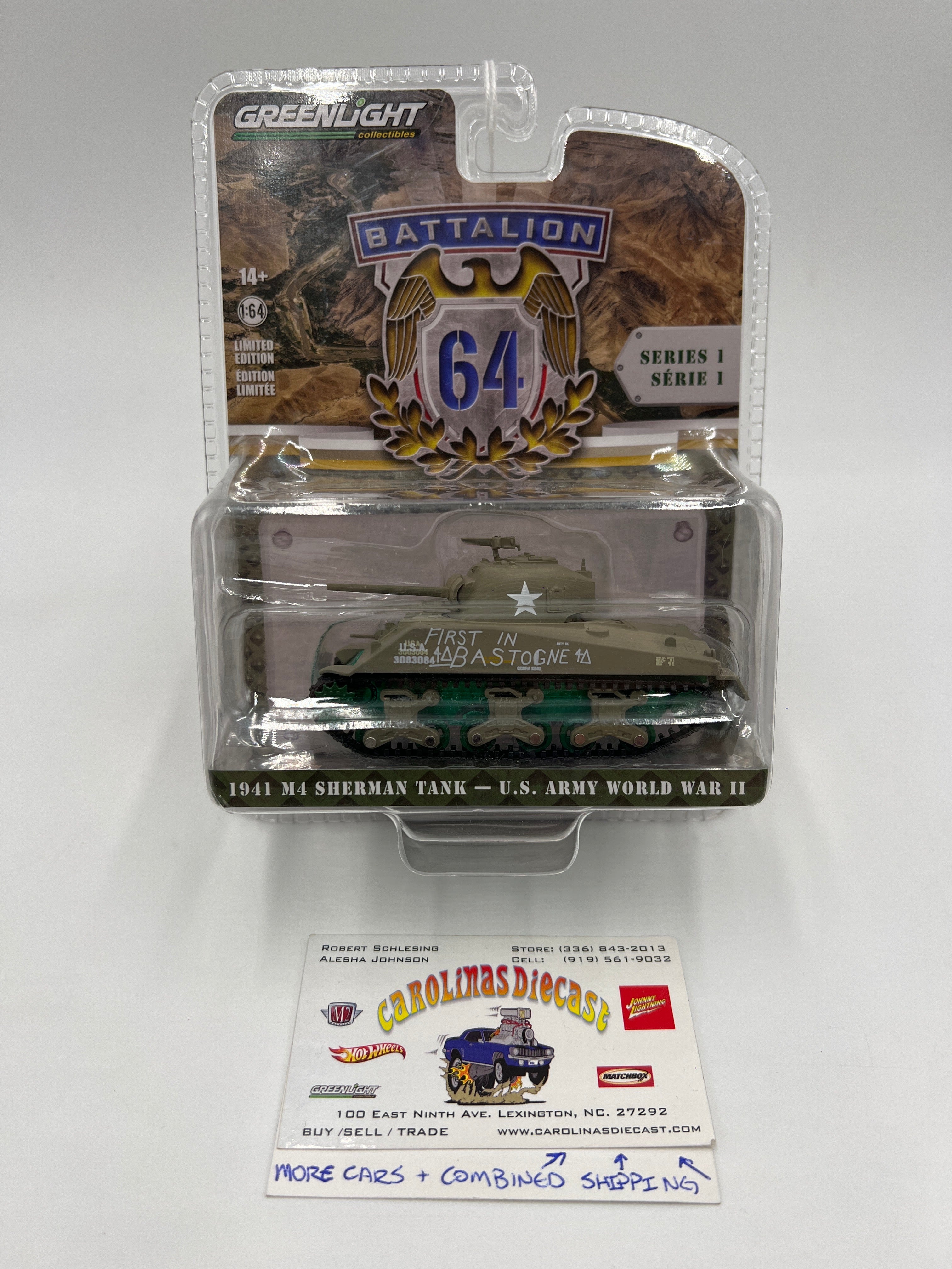 Greenlight Battalion 64 Series 1 CHASE 1941 M4 Sherman Tank U.S.