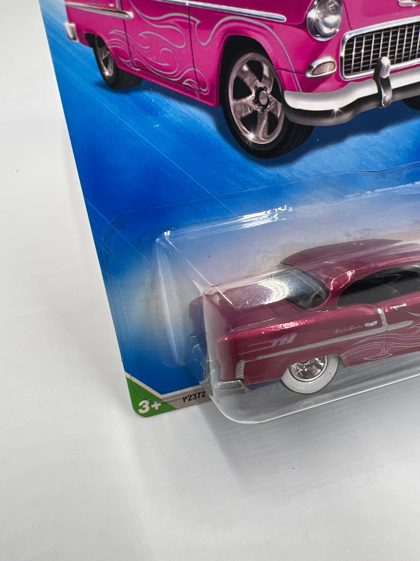 2009 Hot Wheels Super Treasure Hunt #52 55 Chevy Pink W/Protector