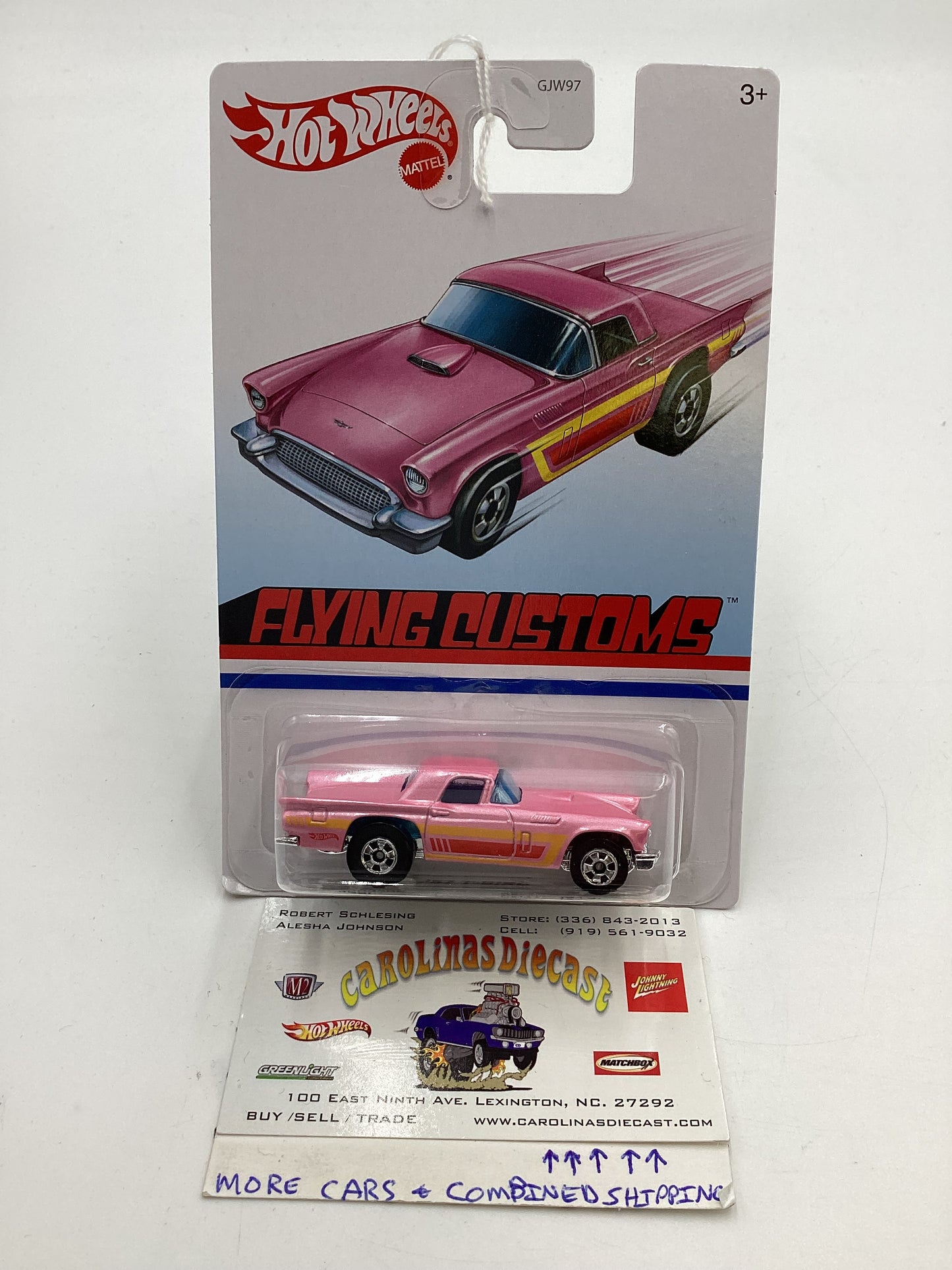 Hot Wheels Target Exclusive Flying Customs 57 T-Bird Pink Cracked Blister