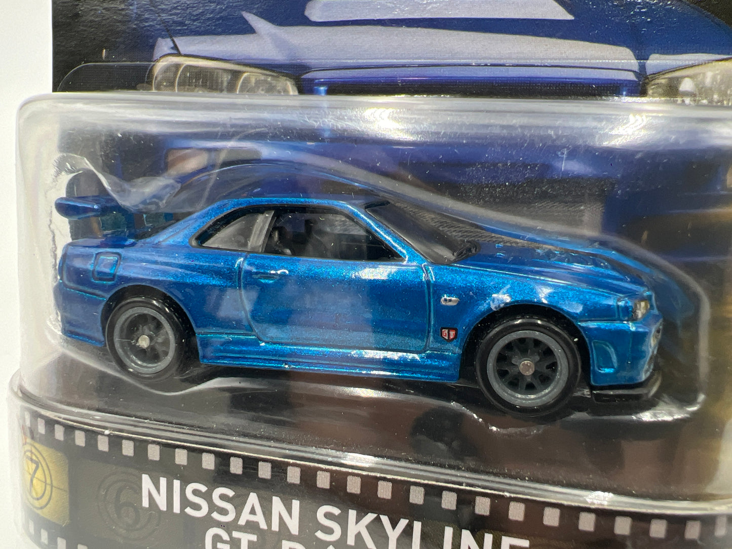 Hot Wheels Retro Entertainment Fast & Furious Nissan Skyline GT-R R34 Blue W/Protector