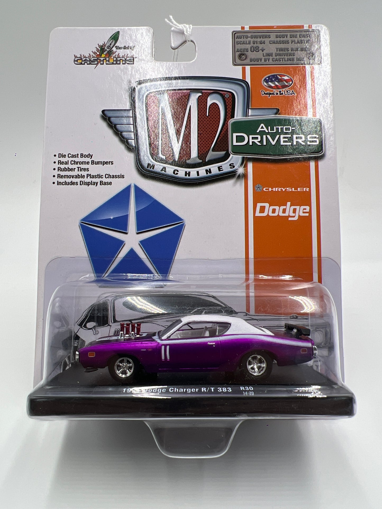 M2 Machines Auto-Drivers 1971 Dodge Charger R/T 383 Purple R30 191B