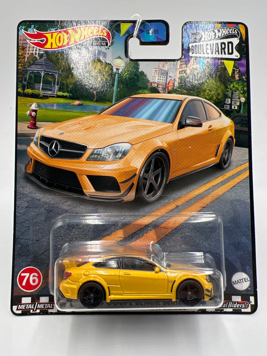 Hot Wheels Premium Boulevard #76 12 Mercedes-Benz C 63 AMG Coupe Black Series Yellow
