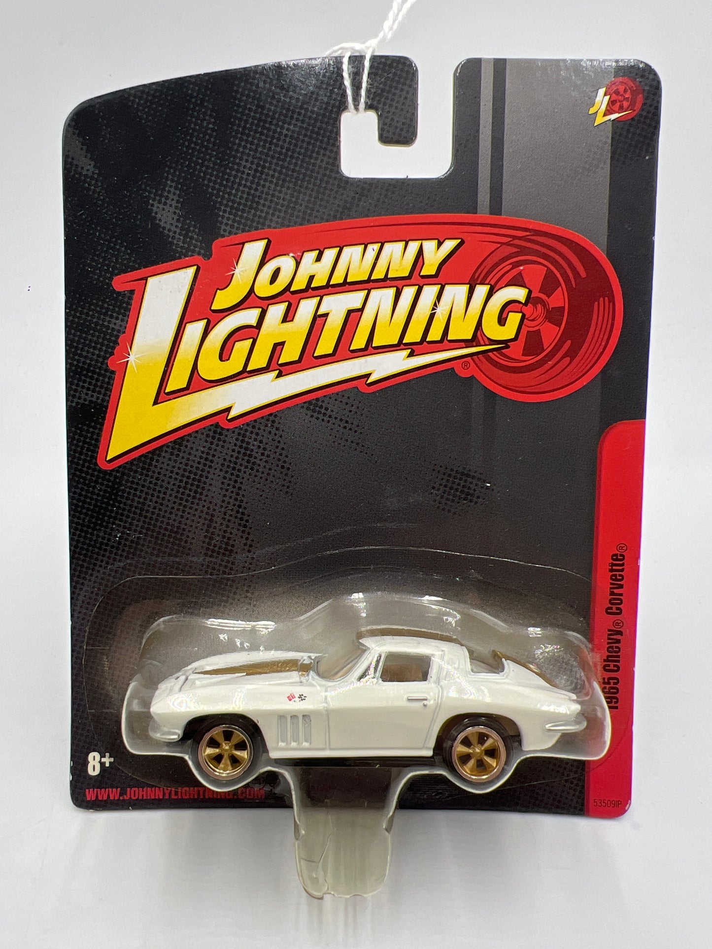 Johnny Lightning Small Card 1965 Chevy Corvette White 217G