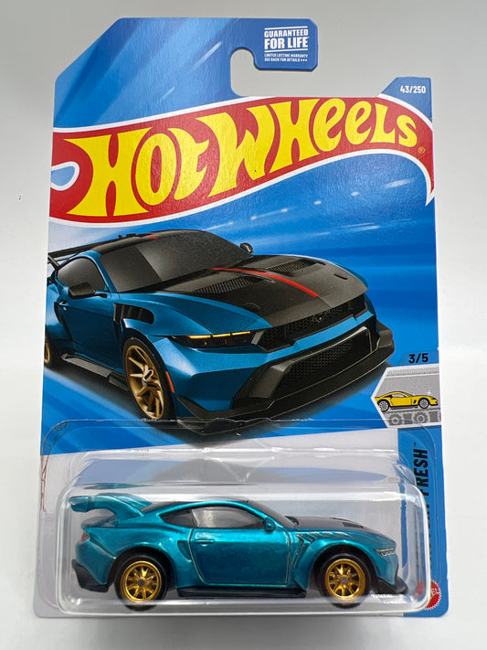 2026 Hot Wheels Super Treasure Hunt #43 Ford Mustang GTD Blue W/Protector