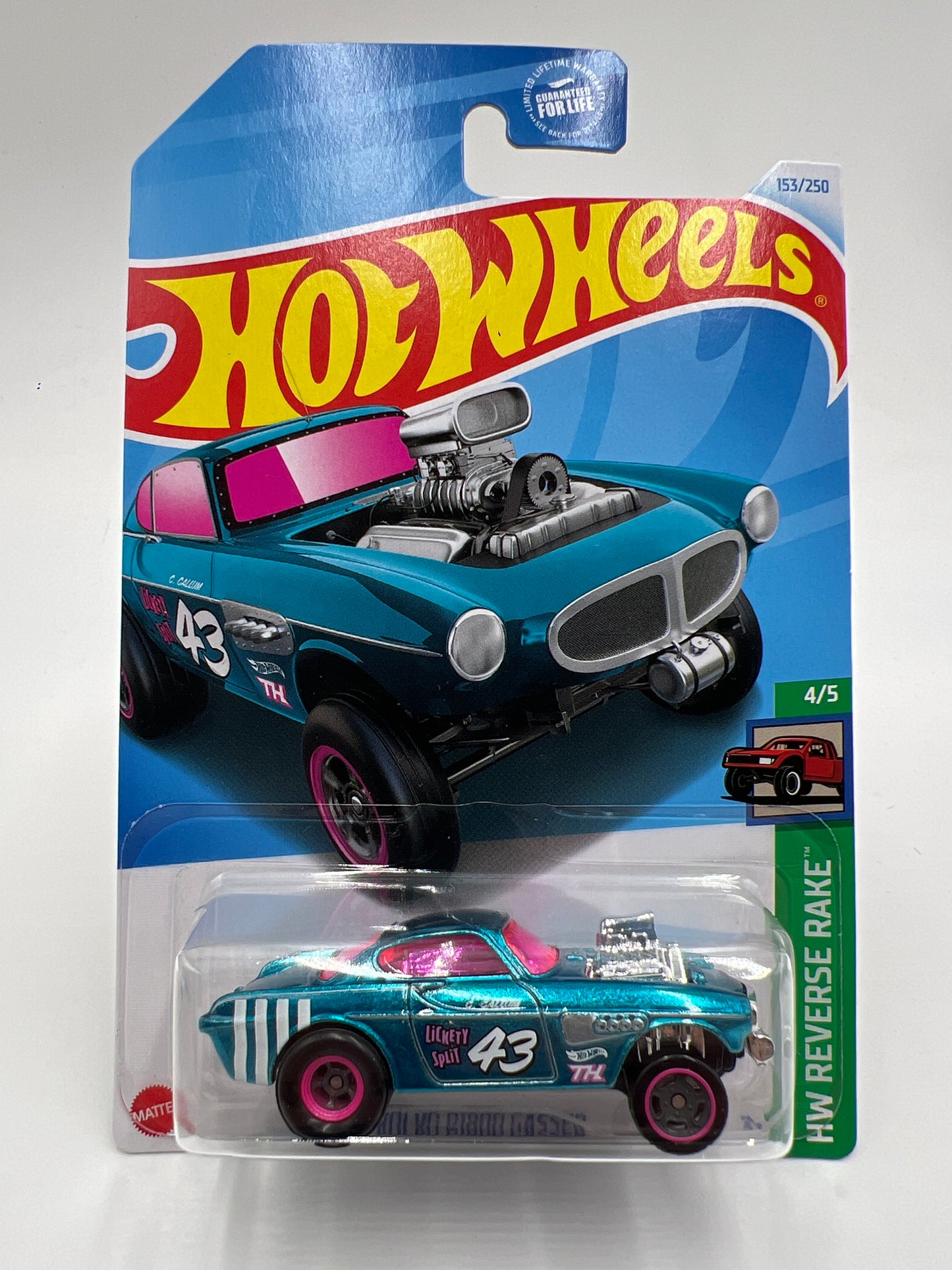 2024 Hot Wheels Super Treasure Hunt #153 Volvo P1800 Gasser Blue W/Protector