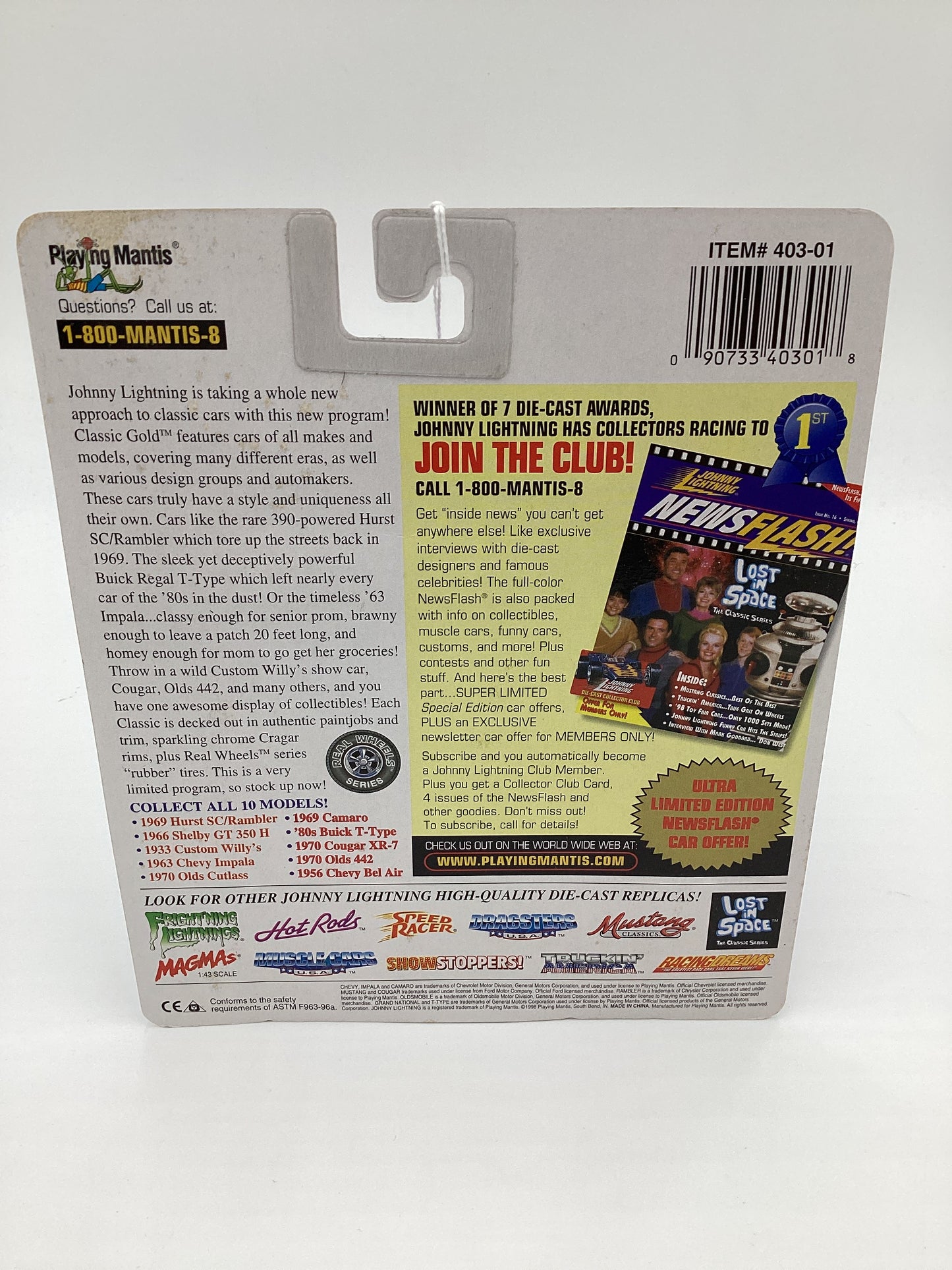 JOHNNY LIGHTNING CLASSIC GOLD Collection #10 1969 Hurst SC/Rambler Rare B Paint Scheme 228F