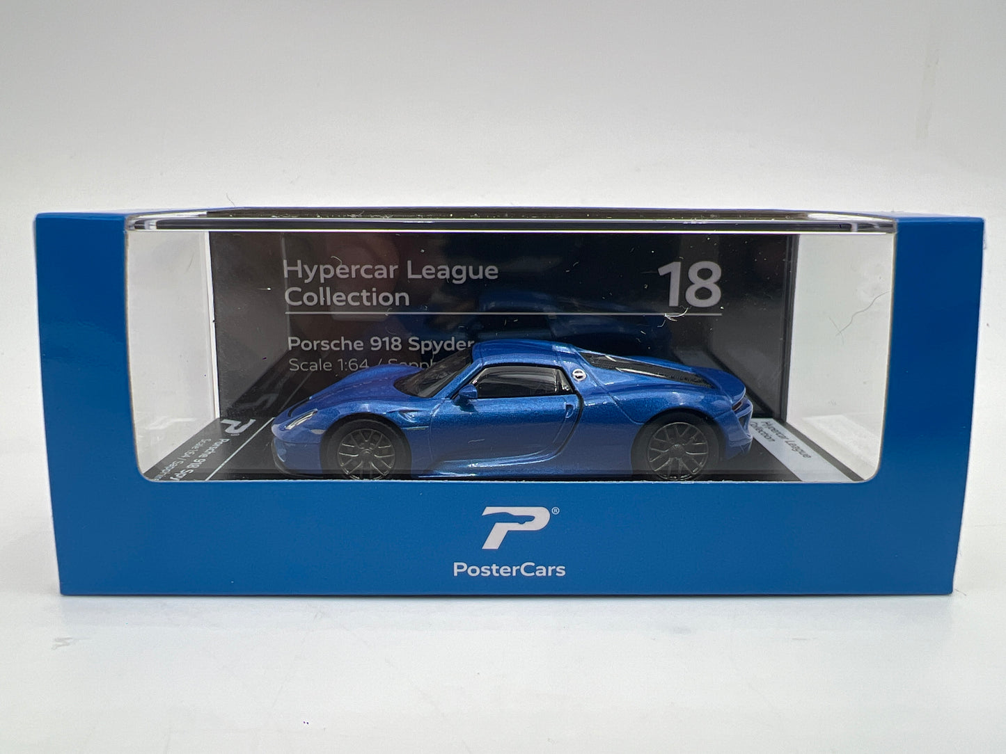 Poster Cars 1/64 Hypercar League Collection #18 Porsche 918 Spyder Blue