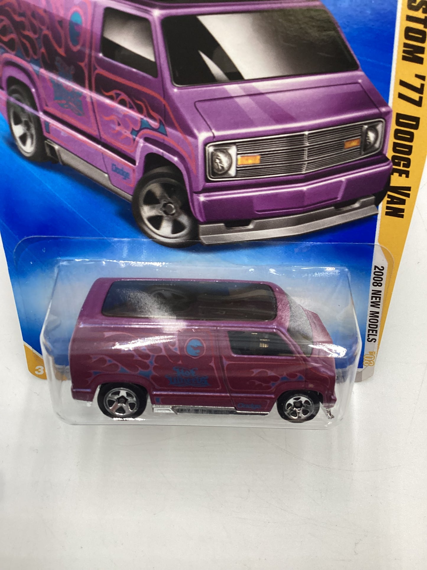 2008 Hot Wheels New Models #7 Custom 77 Dodge Van Purple 43F