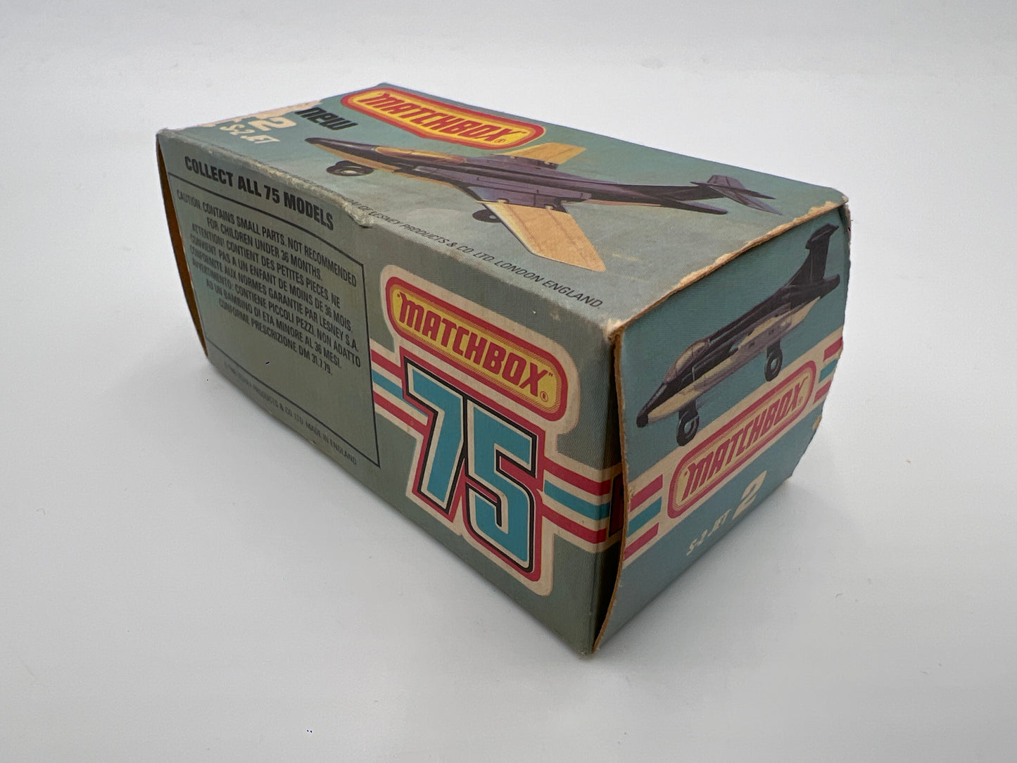 Matchbox 75 #2 S-2 Jet W/Box Blue/White