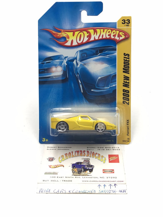 2008 Hot wheels #33 Ferrari FXX Yellow MM1