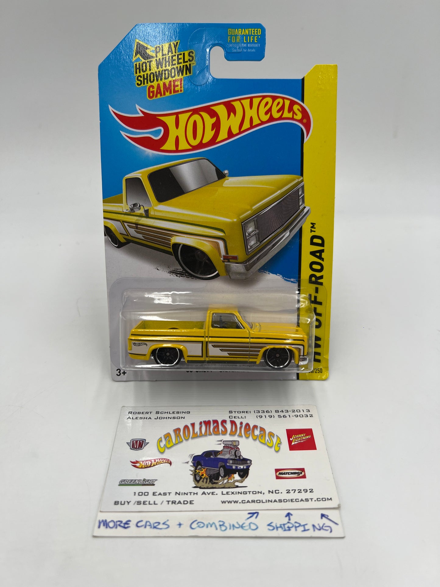 2014 Hot Wheels Off-Road #136 83 Chevy Silverado Yellow W/Protector