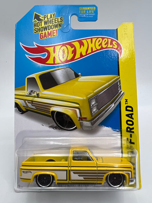 2014 Hot Wheels #136 83 Chevy Silverado Yellow W/Protector