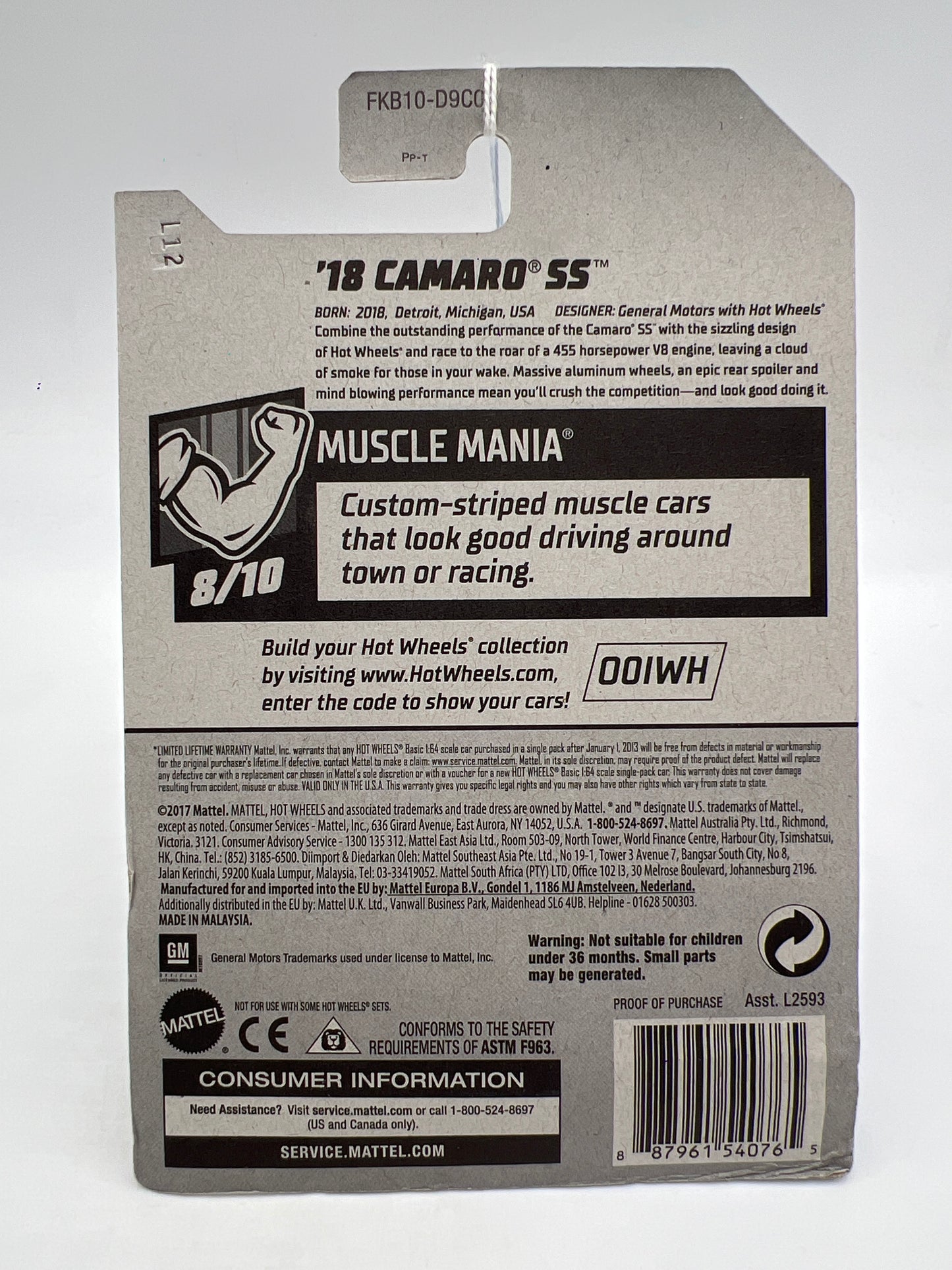 2018 Hot Wheels Muscle Mania #265 18 Camaro SS Blue 6D