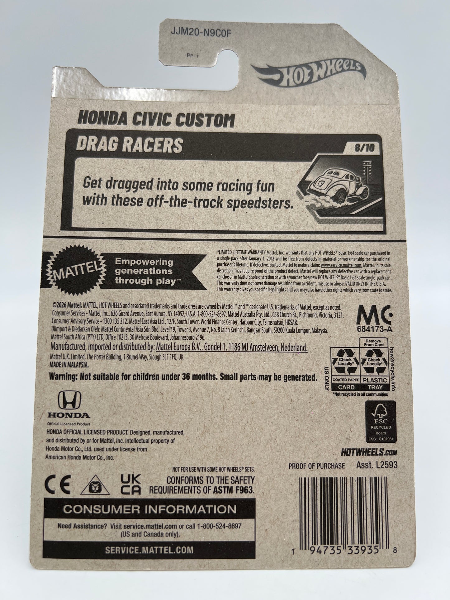 2026 Hot Wheels F Case Super Treasure Hunt #159 Honda Civic Custom W/Protector