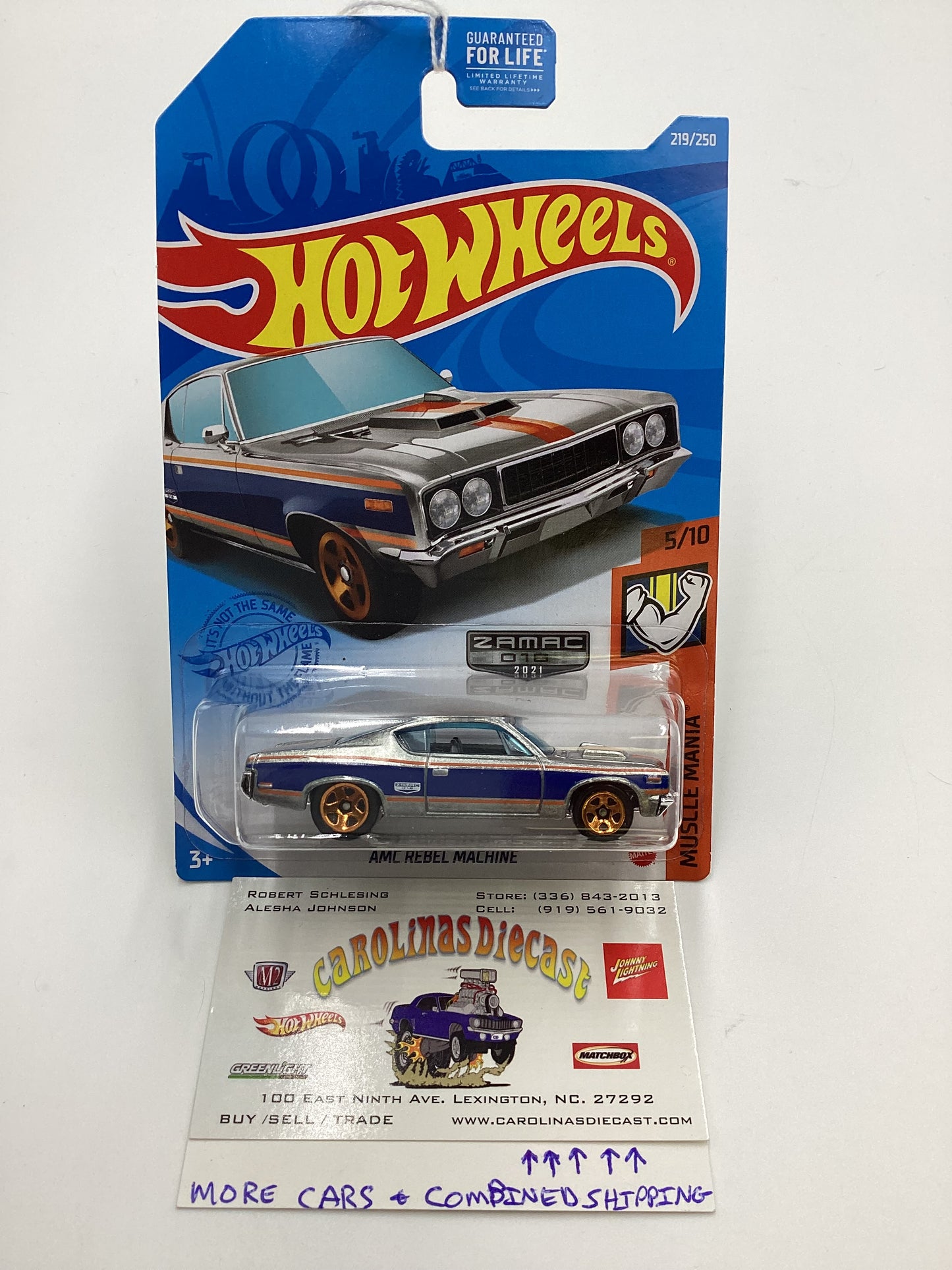 2021 Hot Wheels #219 AMC Rebel Machine Zamac #16 Walmart Exclusive