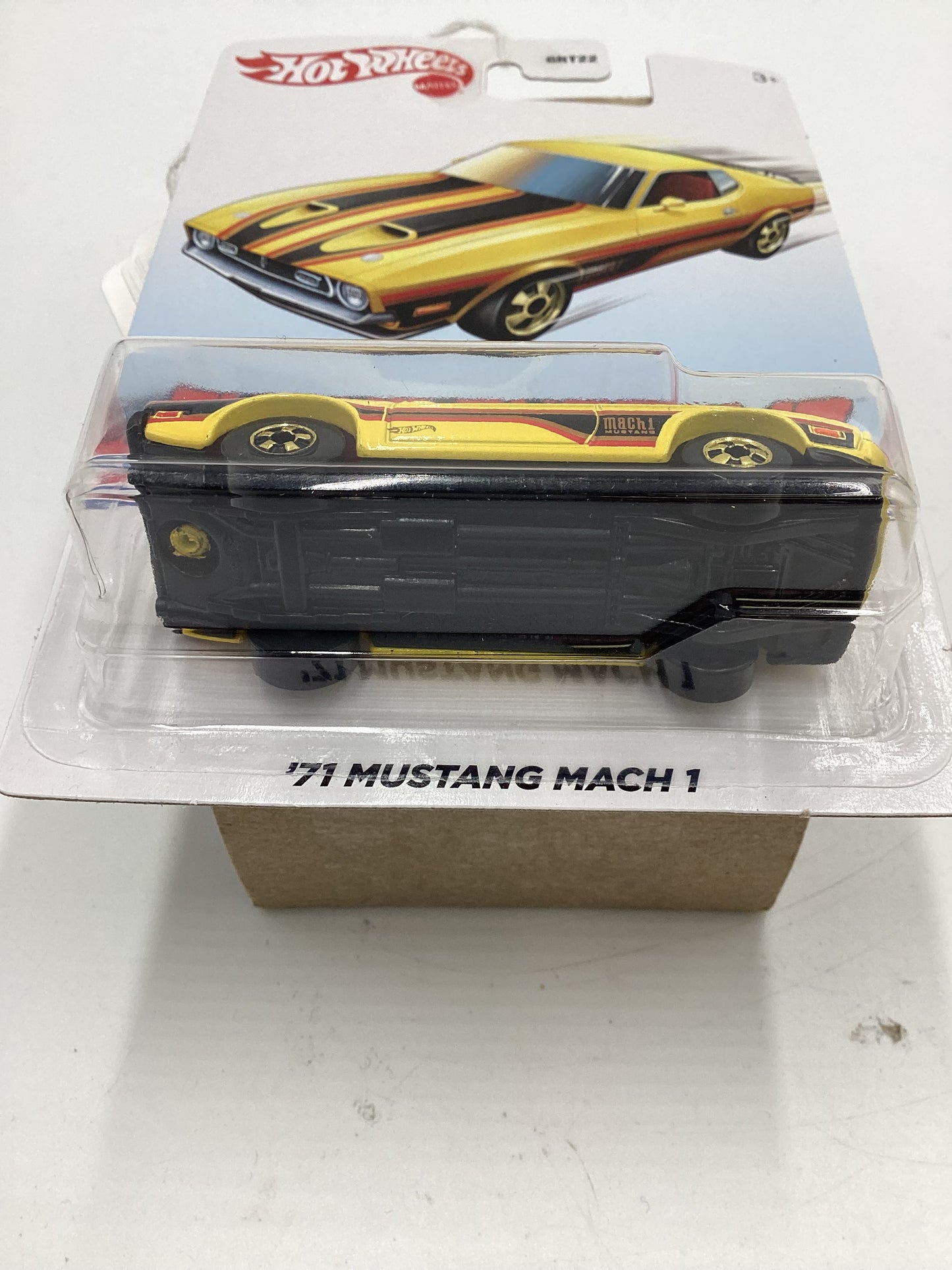 Hot Wheels Target Exclusive Flying Customs 71 Mustang Mach 1 Yellow Cracked Blister